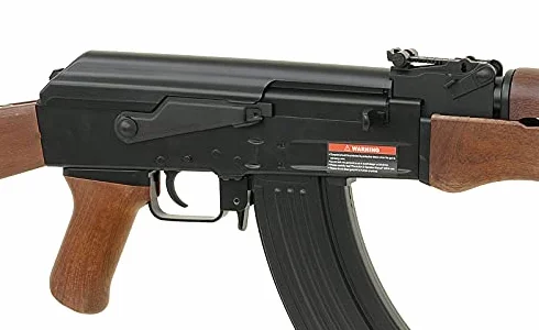Fusil eléctrico de Airsoft AK47 CM.522 de Cyma, Negro y Madera, Gearbox metálico, Batería incluida, Cargador 500 Bolas 6 mm Incluido. Disparo Semi y automático. Potencia 1 Julio