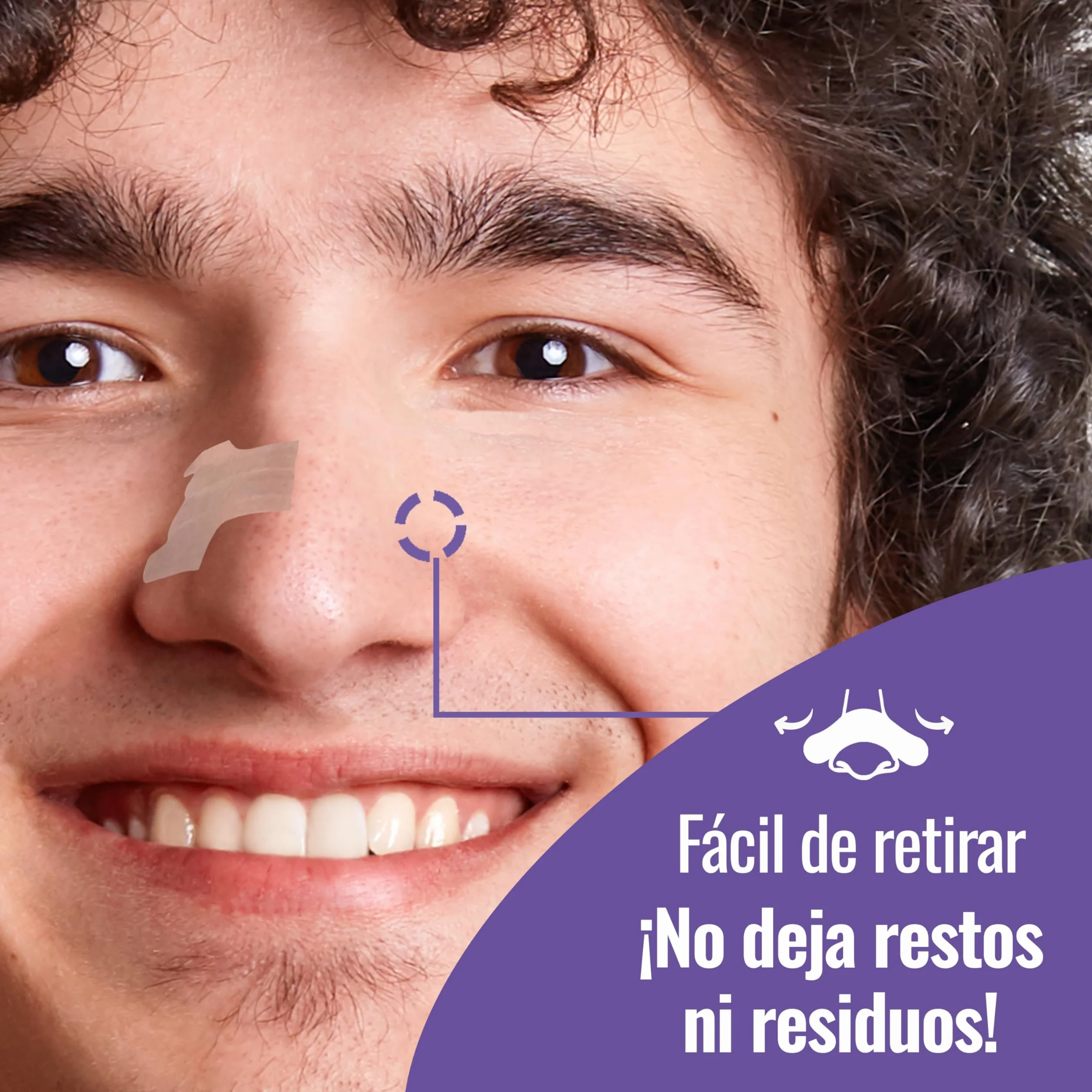 Tiras Nasales Antironquidos 60 Unidades, Nasal Strips para Respirar Mejor y Evitar Ronquidos