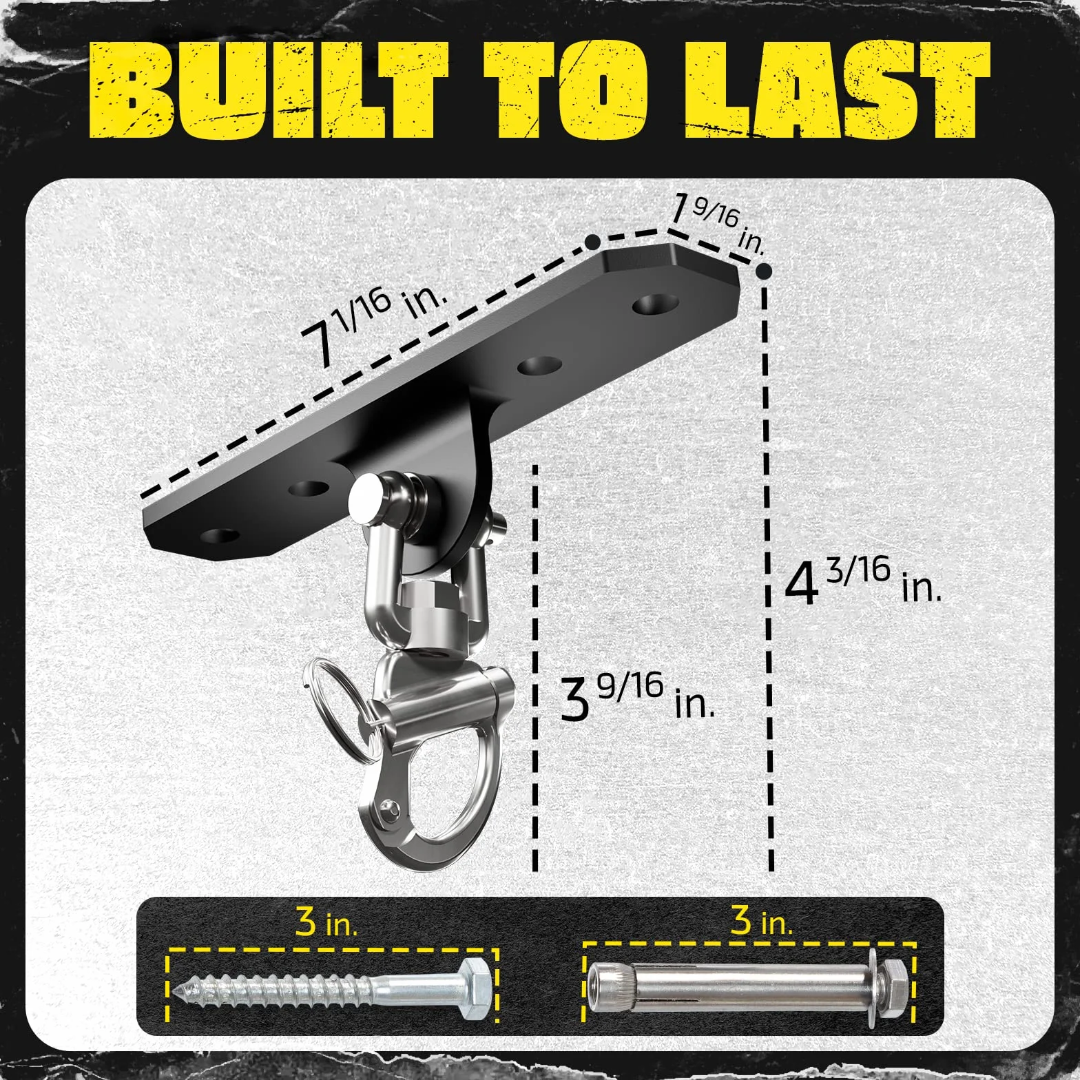 Heavy Bag Hanger,Wall Ceiling Mount Hook 360° Rotation