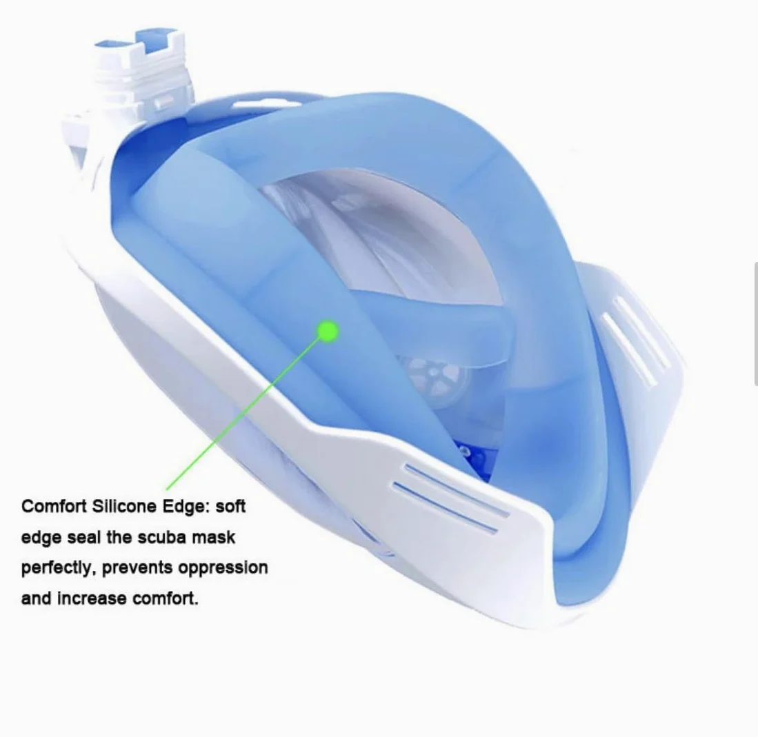 Kit de de Buceo Máscara de Buceo antivaho UV con Revestimiento Facial Completo, Gafas submarinas Anchas para Buceo y esnórquel, Buceo para Adultos, Pesca submarina Buceo