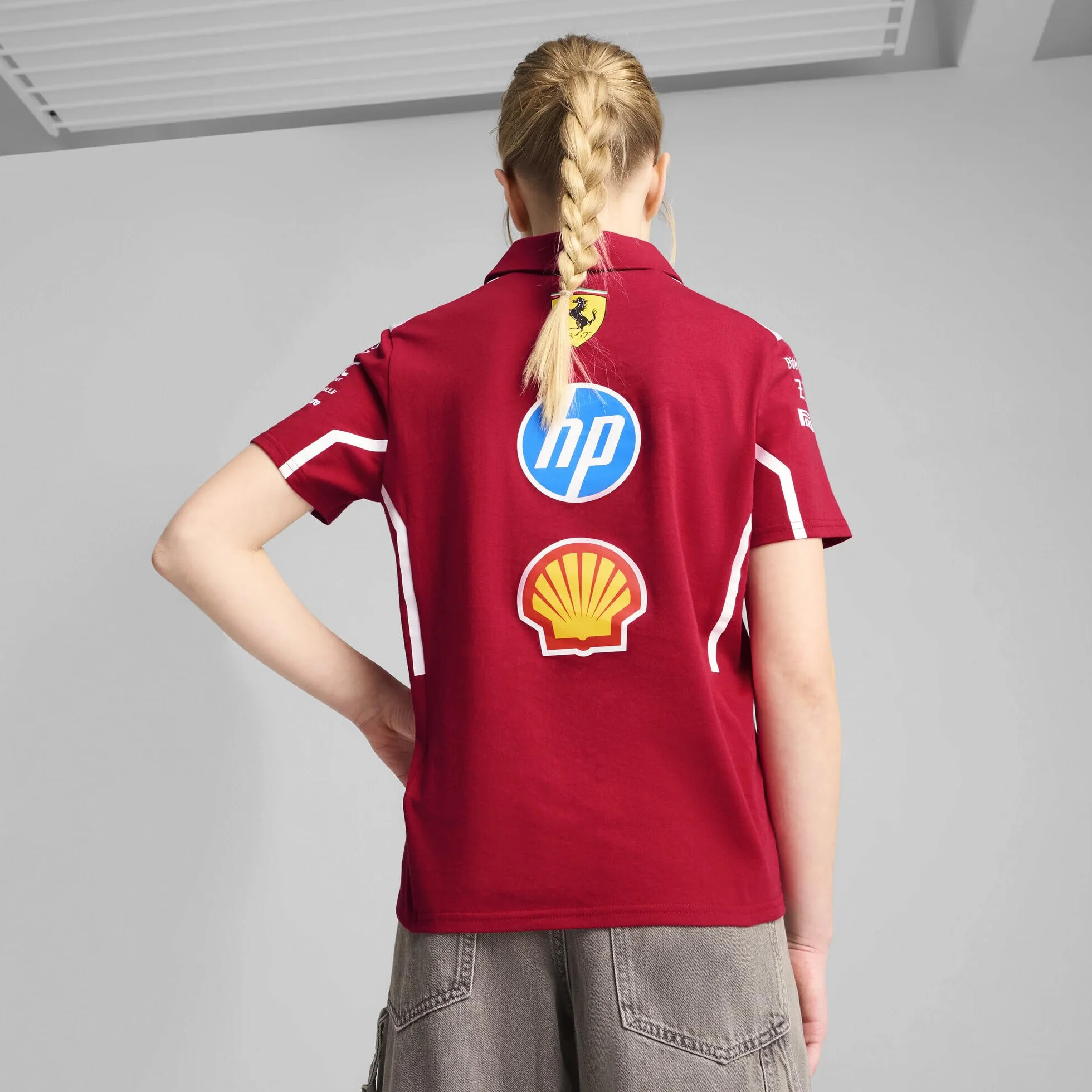 PUMA Scuderia Ferrari F1 Polo del Equipo 2025 para Niños - Rojo