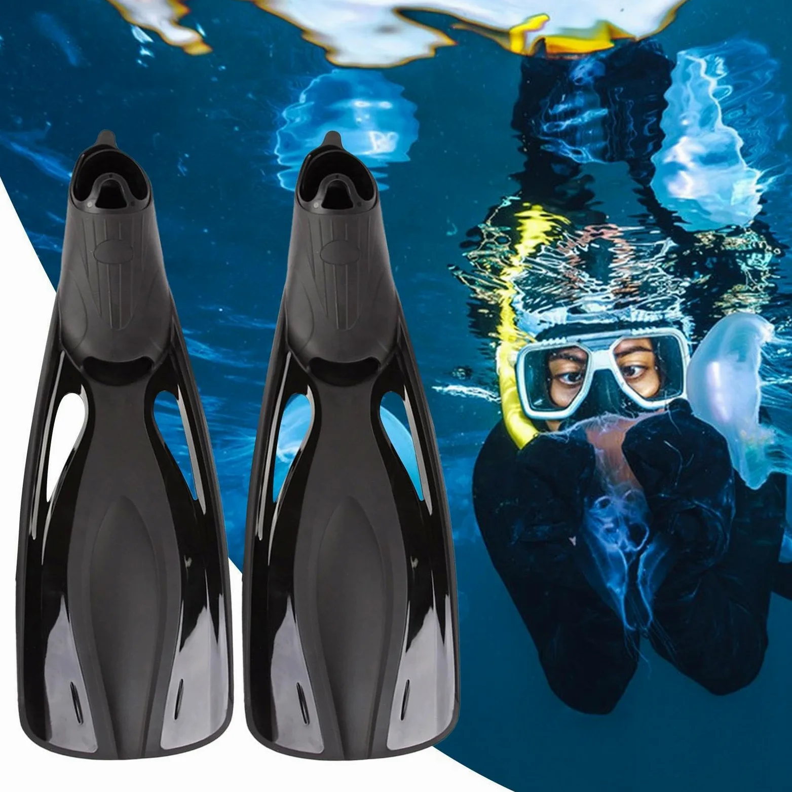 Aletas Natatorias Adultos - Para Adultos Snorkel Aletas con Bolsillo Completo De Pie,1 Par Ajustable Aletas De Buceo Equipo De Ejercicio Para Piscina Mar Aguas Profundas Poco Profundas