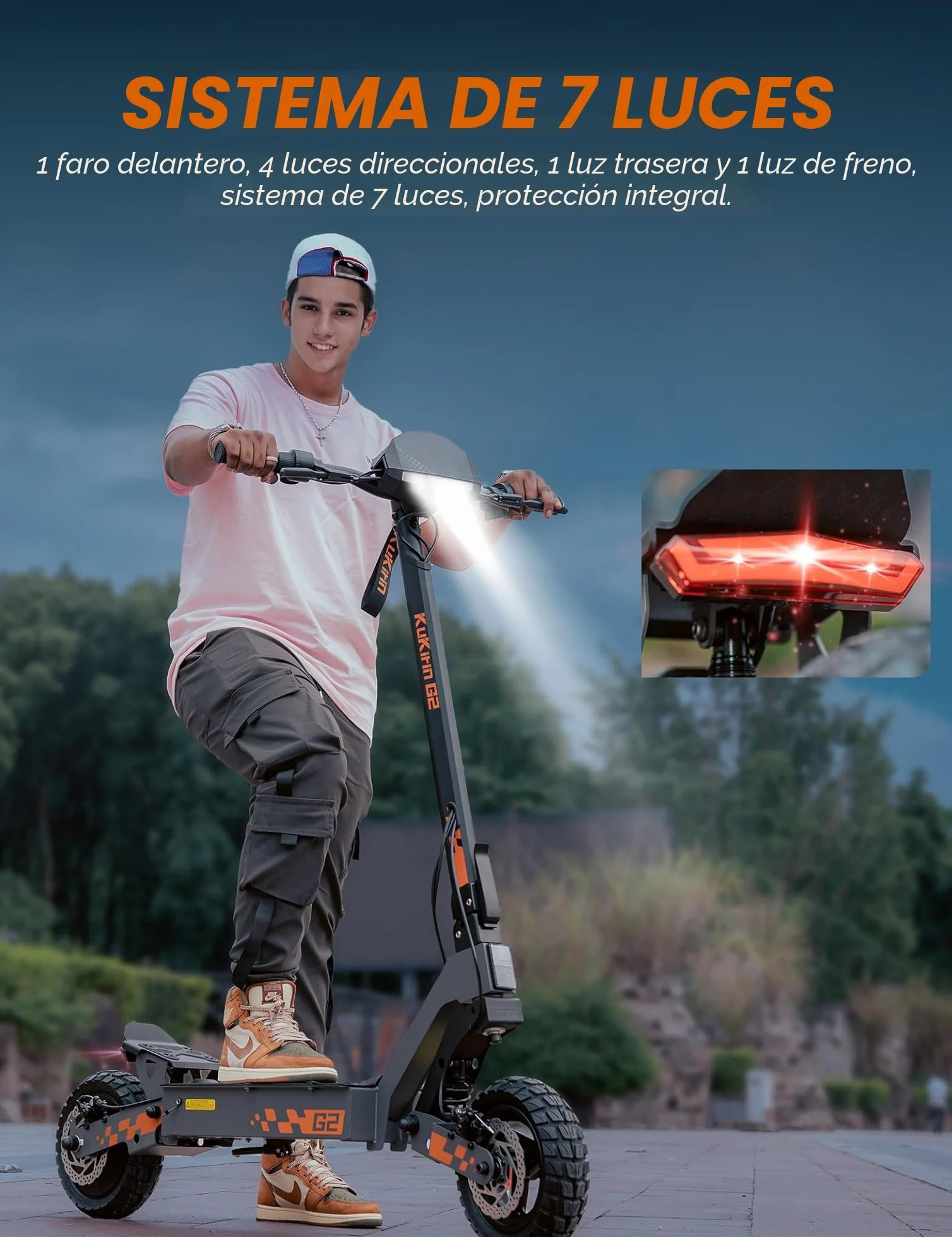 Patinete eléctrico para adulto Kukirin G2, motor 800 W, batería 48 V, 15 Ah, duración de hasta 55 km, patinete plegable portátil con pantalla táctil LCD HD, patinete eléctrico para adultos todo