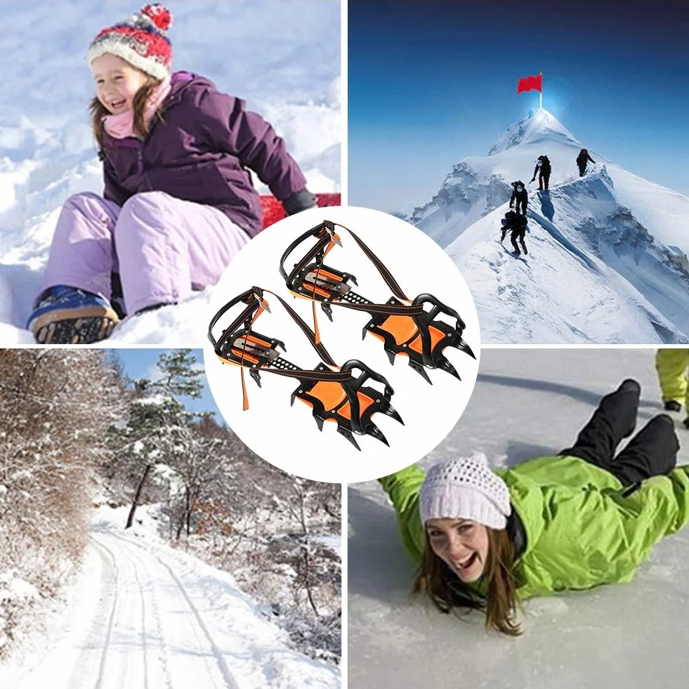 Hierros de Hielo,Material de Acero Rampones de montañismo Alta Elasticidad para Caminar