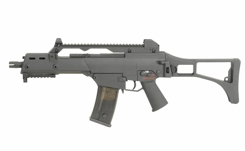 Fusil eléctrico de Airsoft G36C CM.011 de Cyma, Color Negro, Gearbox metálico, Culata Plegable, batería y Cargador de 300 Bolas incluidos, 2620 g, 720 mm de Longitud