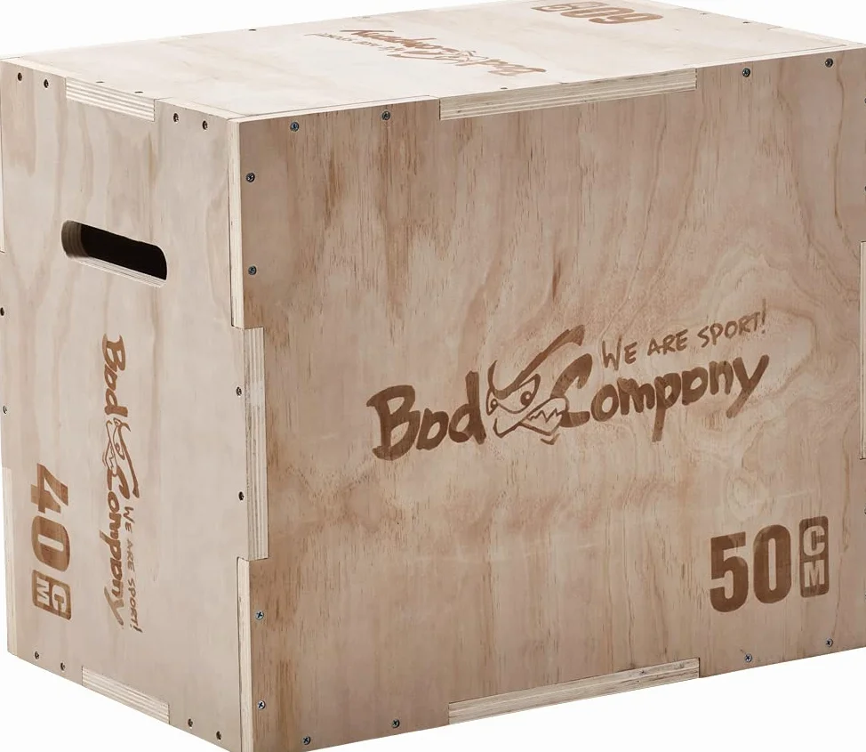Bad Company Caja de salto I Plyo-Box 60 x 50 x 40 cm de madera para montar con una carga máxima de hasta 180 kg