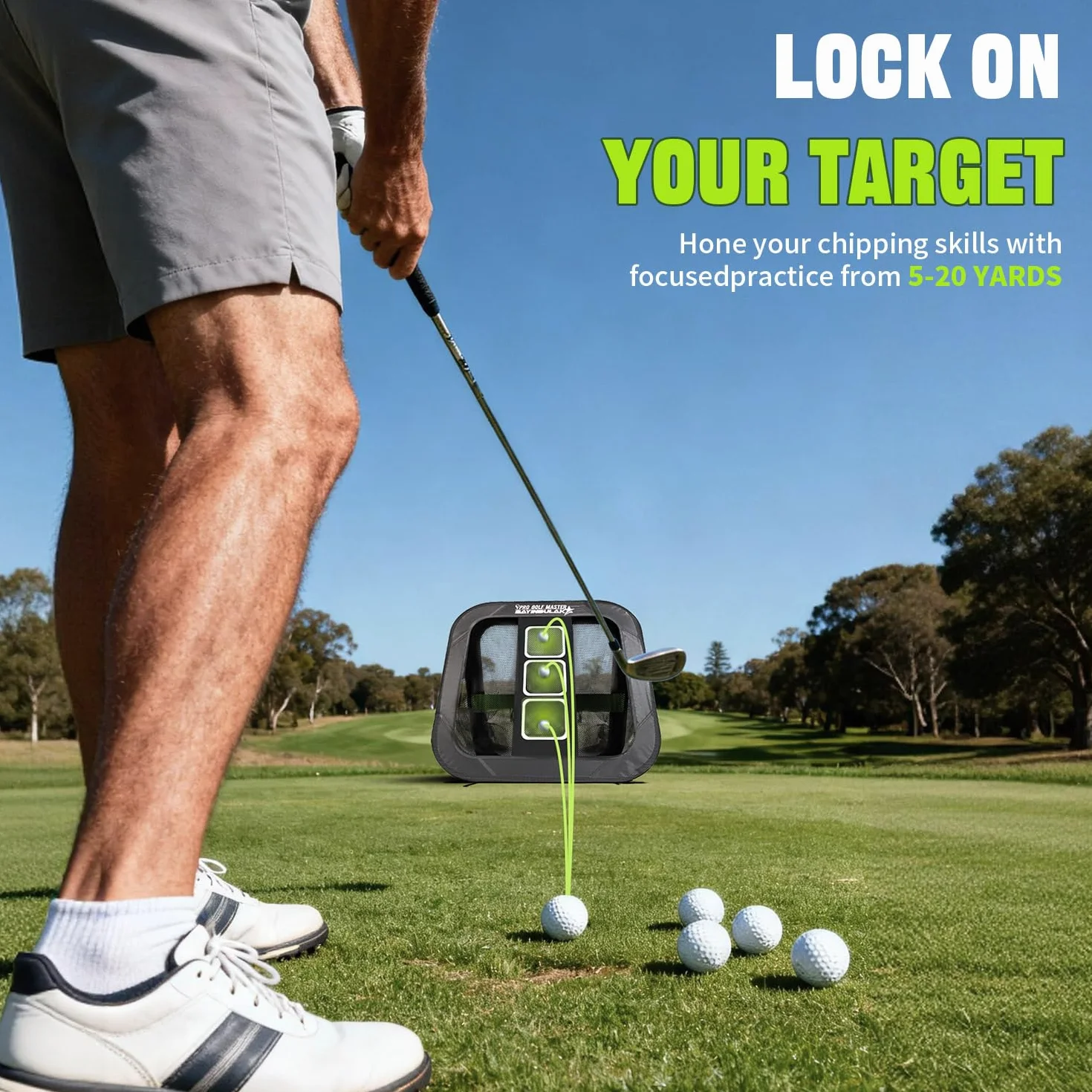 BAYINBULAK Red de práctica de Golf- Regalo de Mujer para Hombre- Conducción en el jardín- Almacenamiento Conveniente- Entrenamiento de Swing de Golf