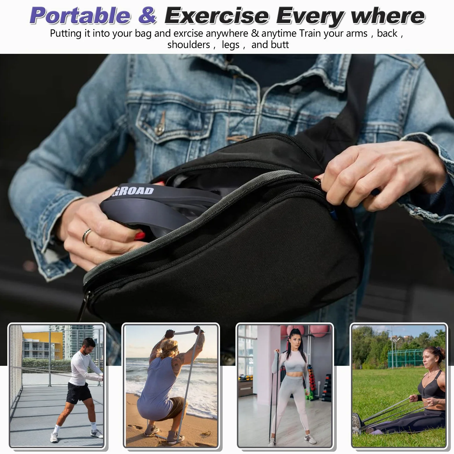 Bandas de resistencia para dominadas, juego de 5 bandas de resistencia resistentes para ejercicio, estiramiento, entrenamiento de levantamiento de potencia, entrenamiento con guía de instrucciones