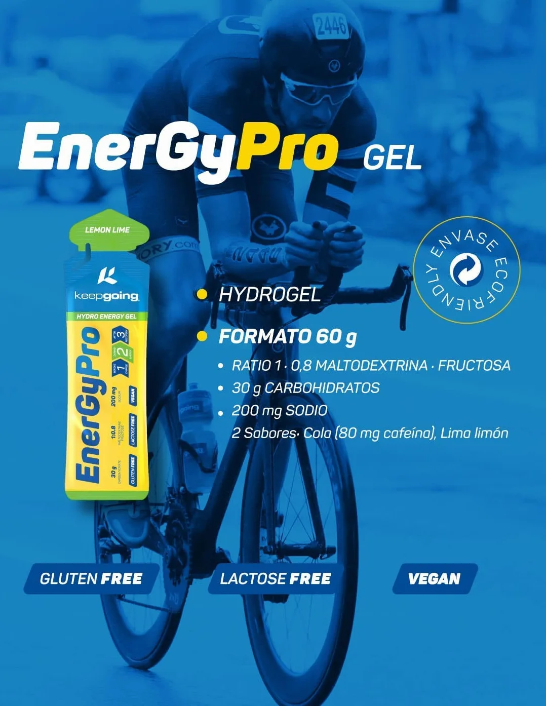 Keepgoing EnergyPro Gel Energético con Cafeína Limón 12 unidades