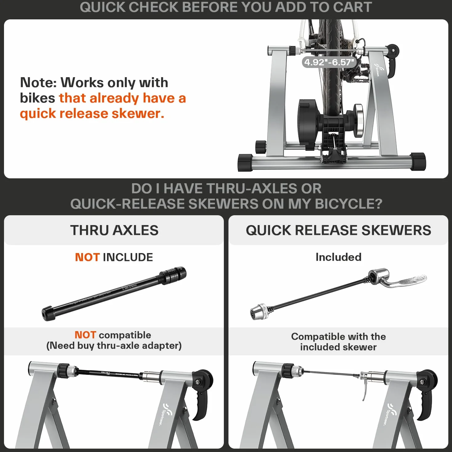 Sportneer Turbo Trainer - Entrenador de bicicleta con 6 ajustes de resistencia para interior, soporte magnético de acero para ejercicio de bicicleta con rueda de reducción de ruido para entrenador de