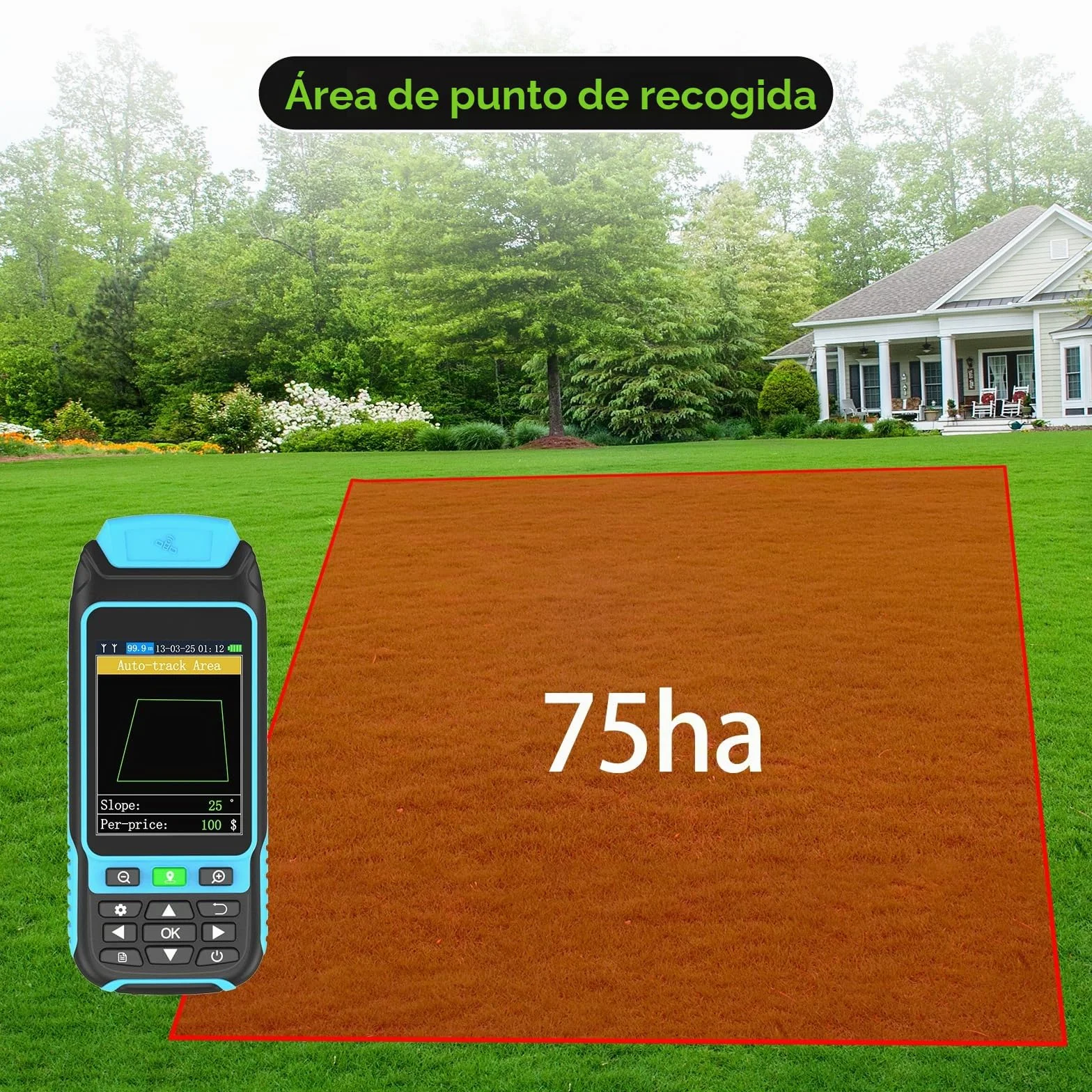 Equipo GPS de Topografía Portátil, Equipo de Medición Yerrestre Robusto y de Alta Precisión para Terrenos Montañosos, Tierras Agrícolas, Bosques, Ranchos y Minería Lacustre