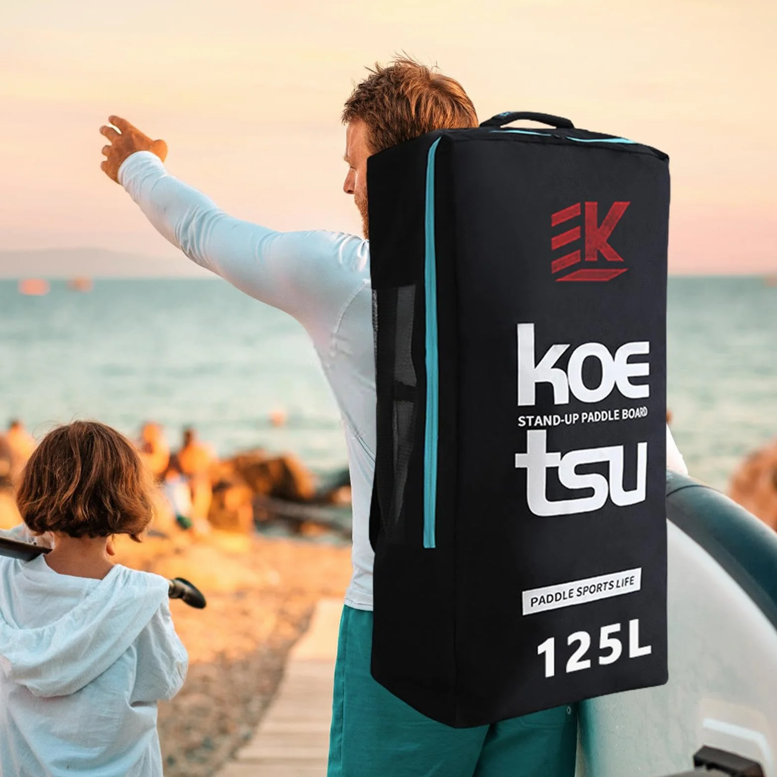 Genérico Tabla Pádel, Mochila para Tabla De Paddle, Tabla Surf Bolsa Pádel Kayak, 125l Tela Oxford Impermeable De Gran Capacidad, Mochilas Universales para Paddle Surf con Correa Engrosada