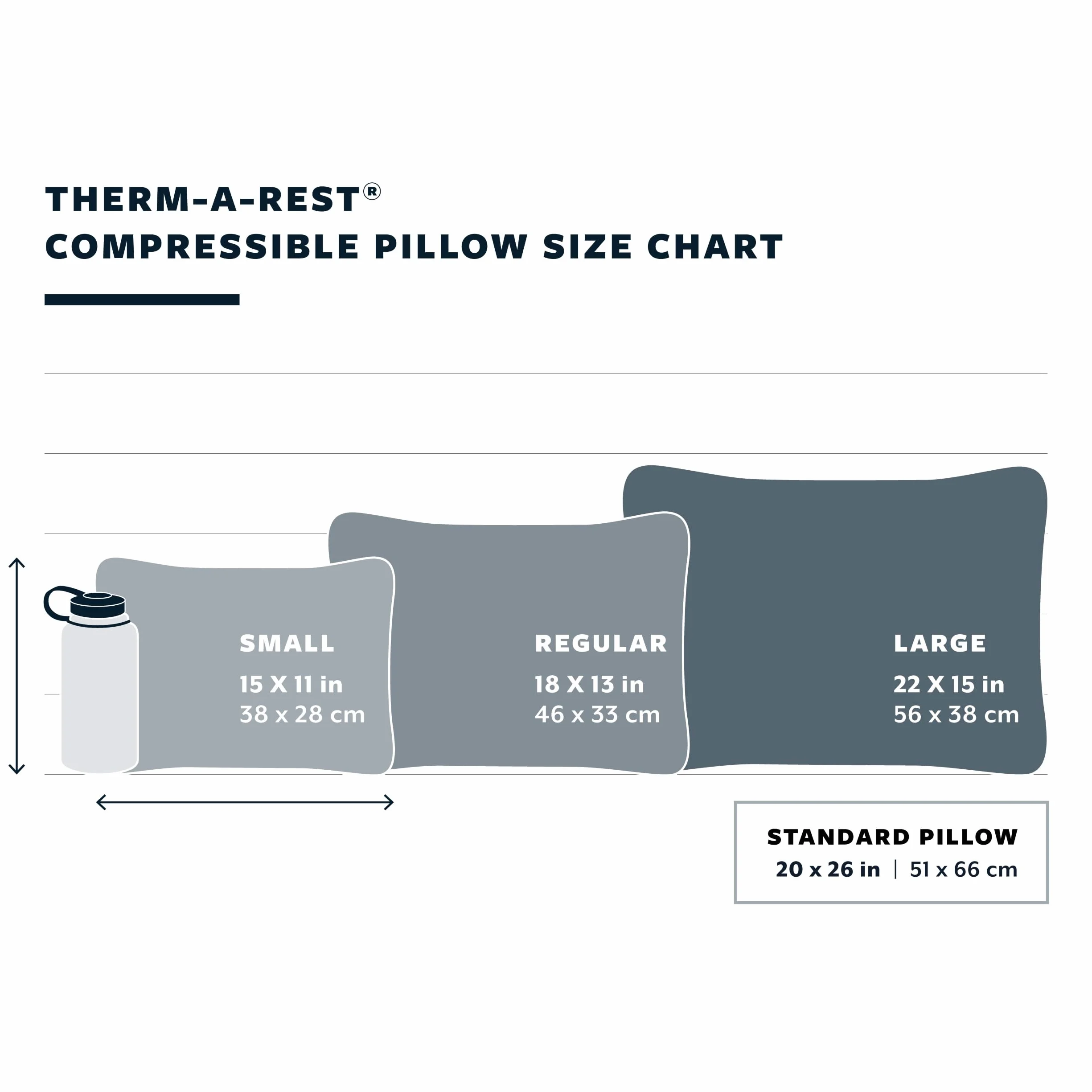 Therm-a-Rest - Almohada Compresible con Ajuste para Camping y mochileros, tamaño Normal, 35,5 x 45,7 cm, diseño de Espacio Exterior