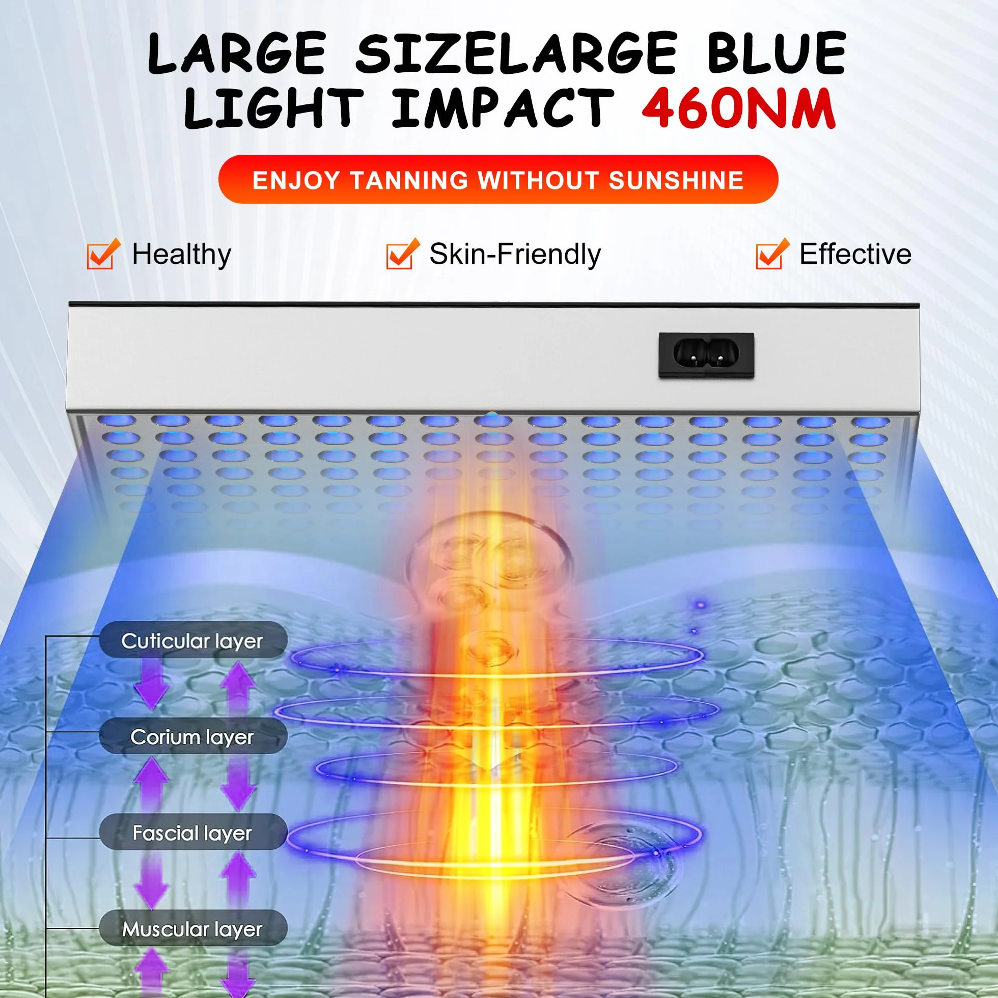 Lámpara de bronceado Solarium portátil 225 LED soporte ajustable plegable para cara y cuerpo