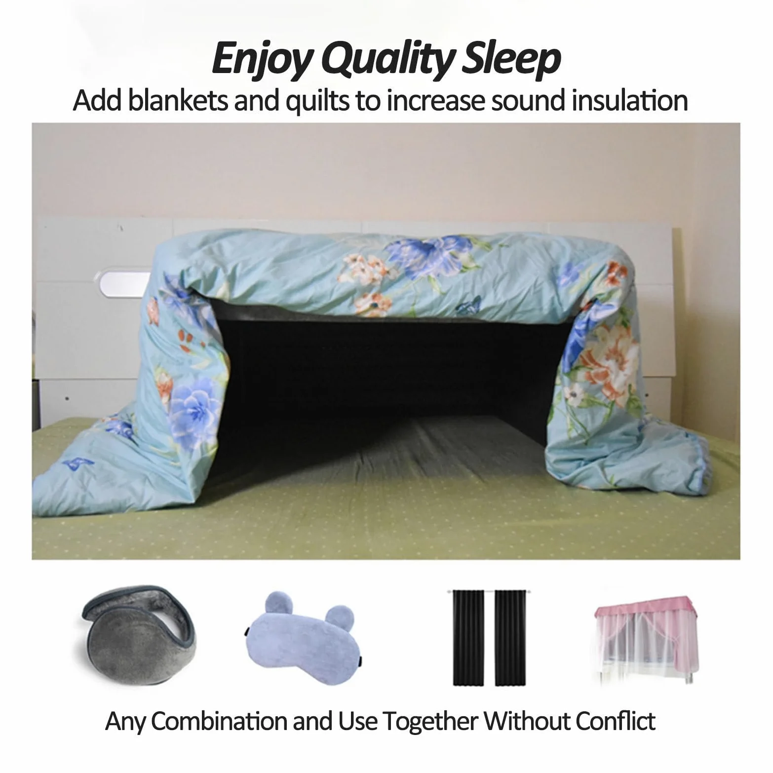 Almohada de cabina para dormir insonorizada, espacio de privacidad plegable, tienda de campaña silenciosa con altavoces dobles integrados para un sueño más profundo
