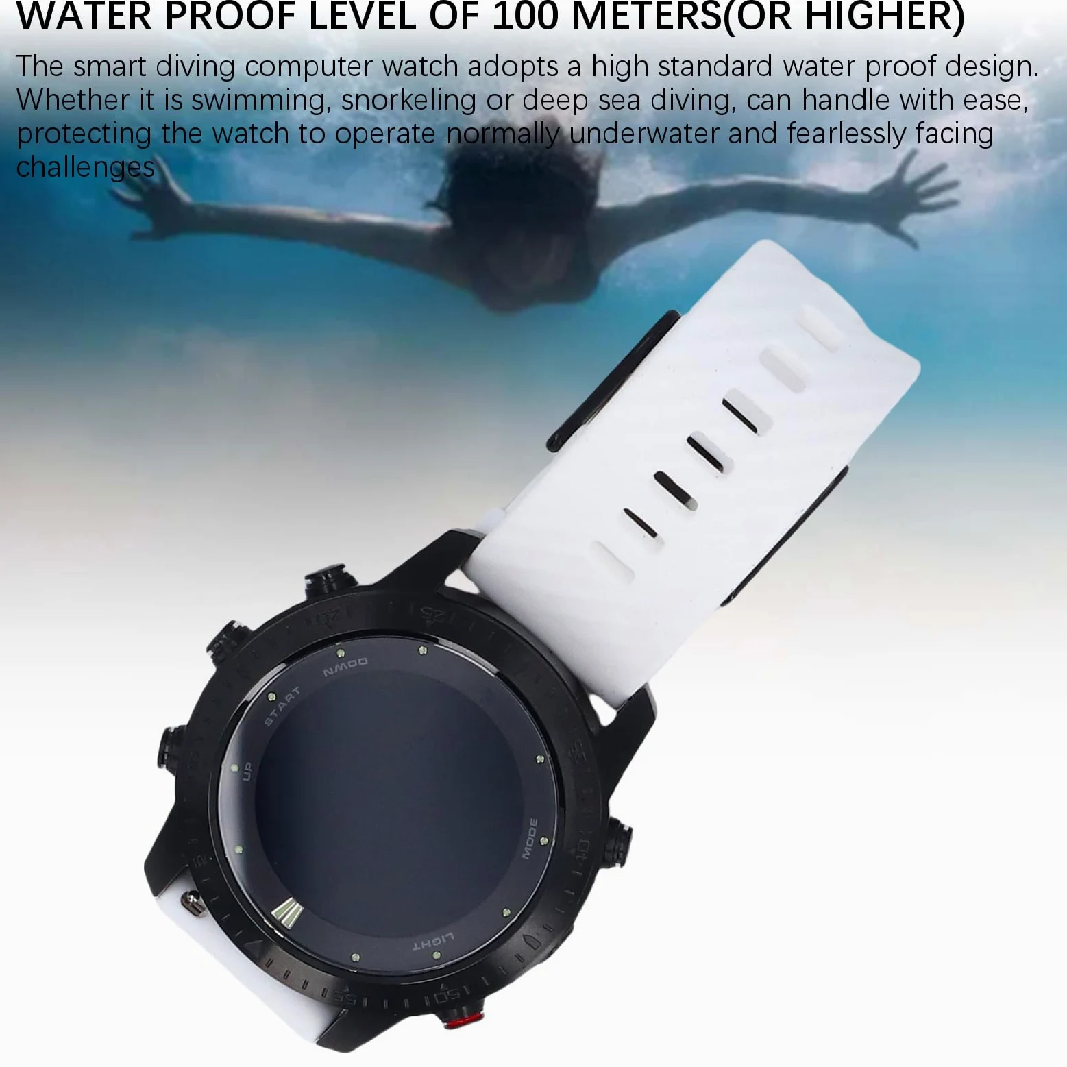 Bnineteenteam Computadora de Buceo, Reloj Impermeable de Acero Inoxidable con Seguimiento en Tiempo Real y Sensor de Profundidad para Natación y Apnea