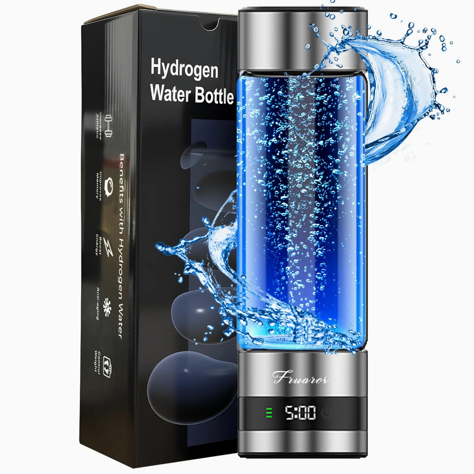 Botella de agua de hidrógeno, generador de botellas de agua de hidrógeno de hasta 6000 PPB, rendimiento atlético portátil y sistema de hidratación, regalo saludable para familiares, amigos, clientes