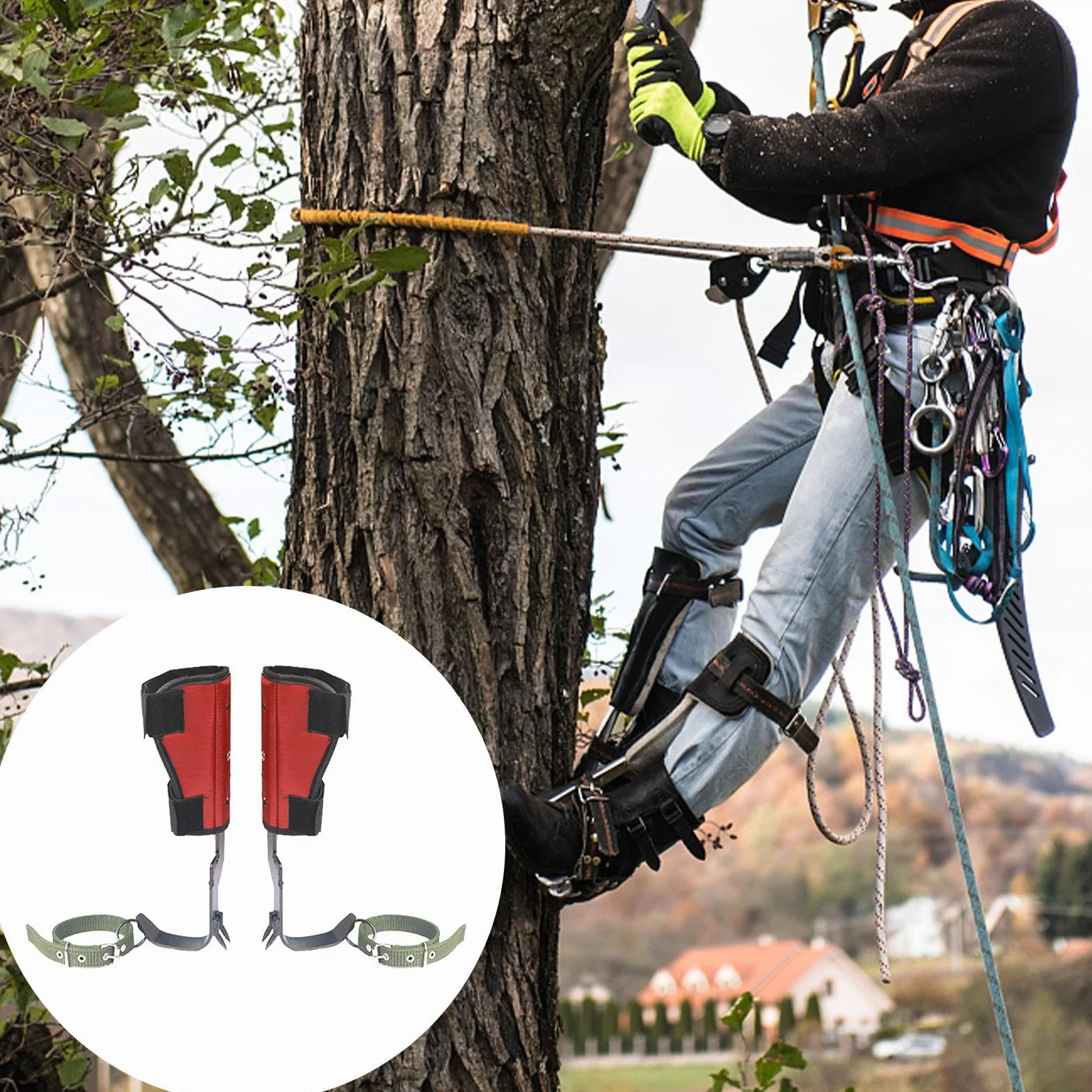 Picos de equipo de escalada de árboles, equipo de escalada de árboles, picos de escalada de árboles para zapatos, botas, kit de artefactos de equipo de escalada de árboles, herramienta de ayuda de