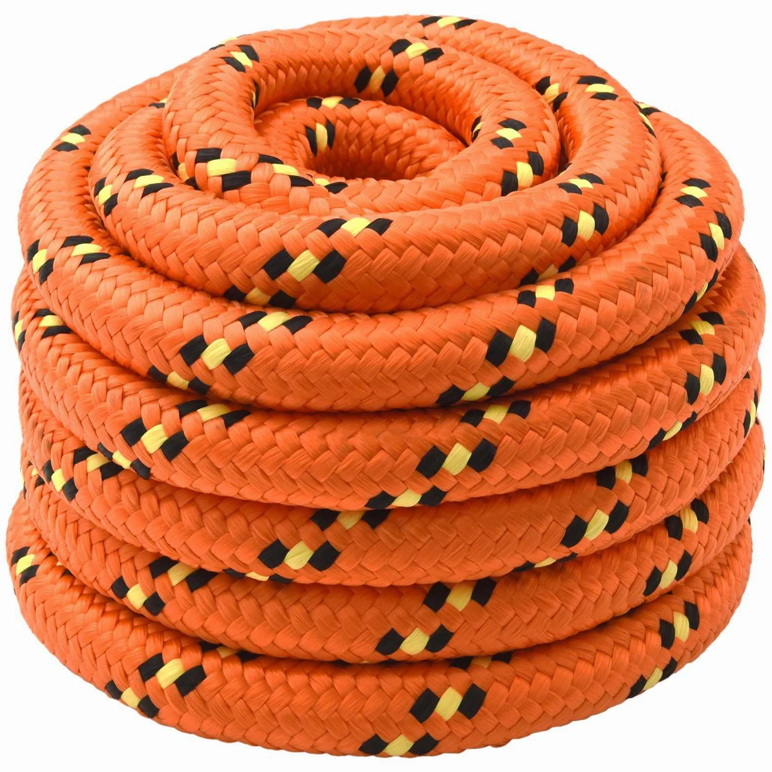 Cuerda de polipropileno para barcos de 25 m, diámetro de 5 cm, cuerda de polipropileno naranja para asegurar, tensar y fijar para vela, canotaje y camping al aire libre, resistente a la