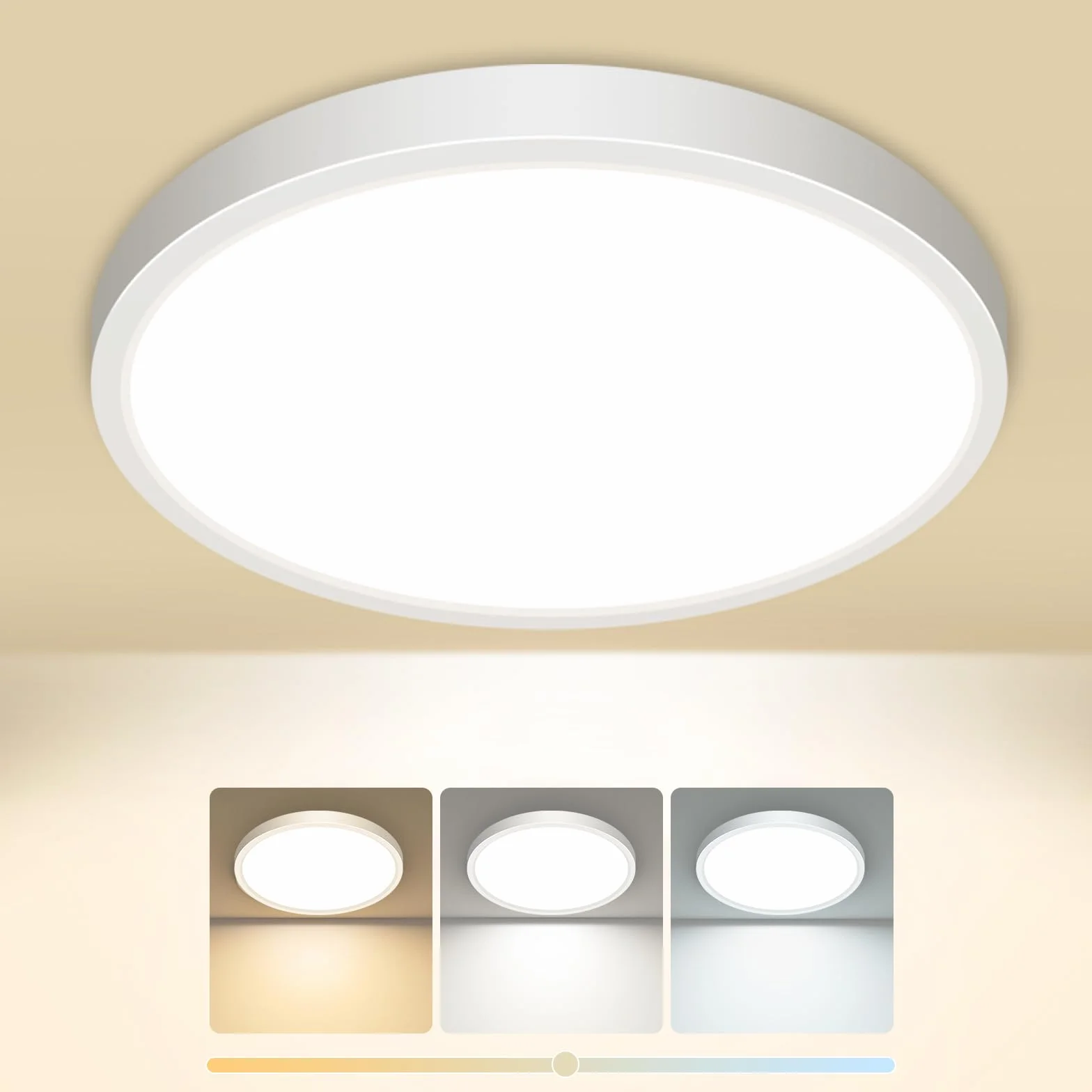 Plafon LED Techo 15W 1500LM 3000K/4000K/6500K Regulable IP44 Impermeable 18CM slochi