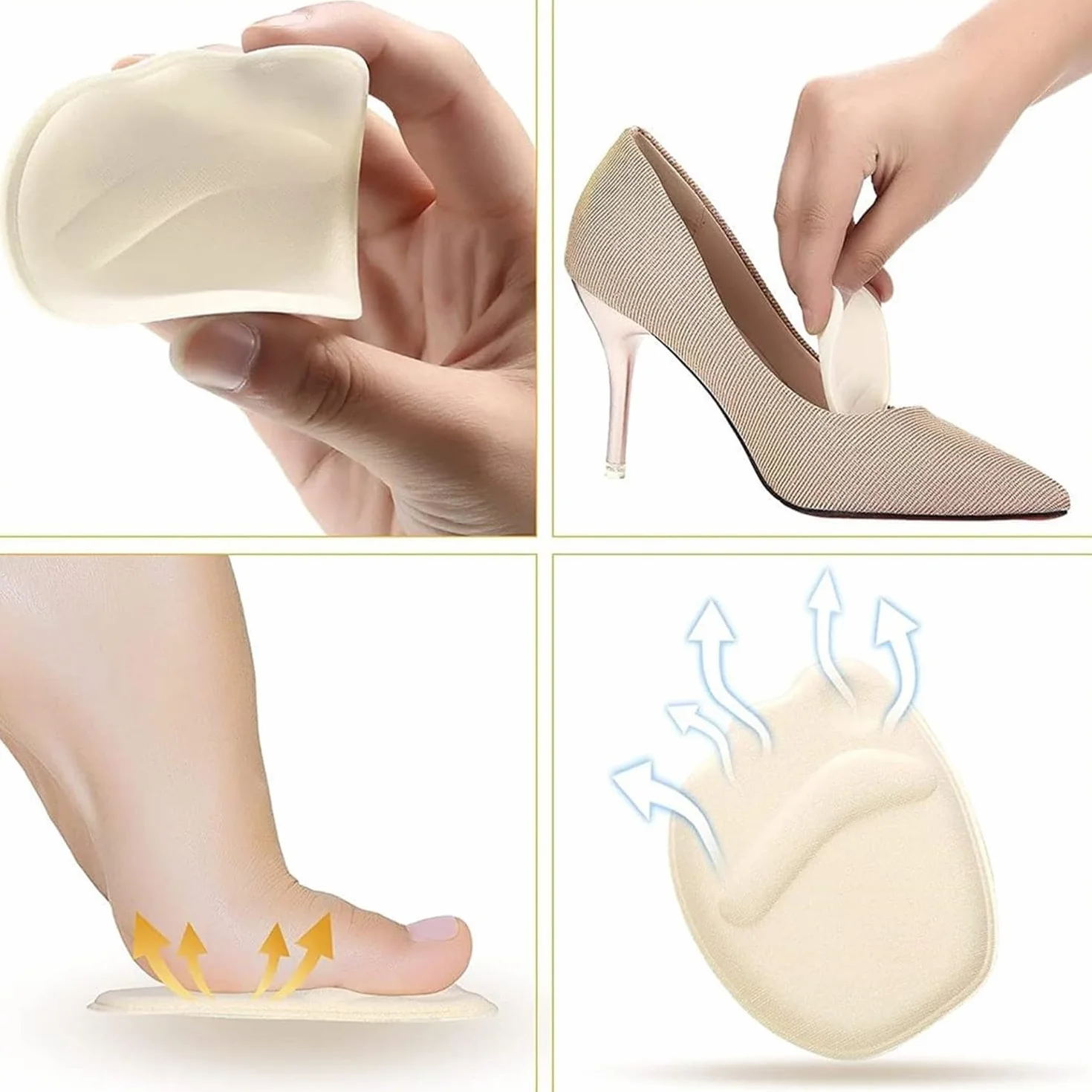 Almohadillas para el Talón Autoadhesivas Antideslizantes 10 Pares Taloneras para Zapatos