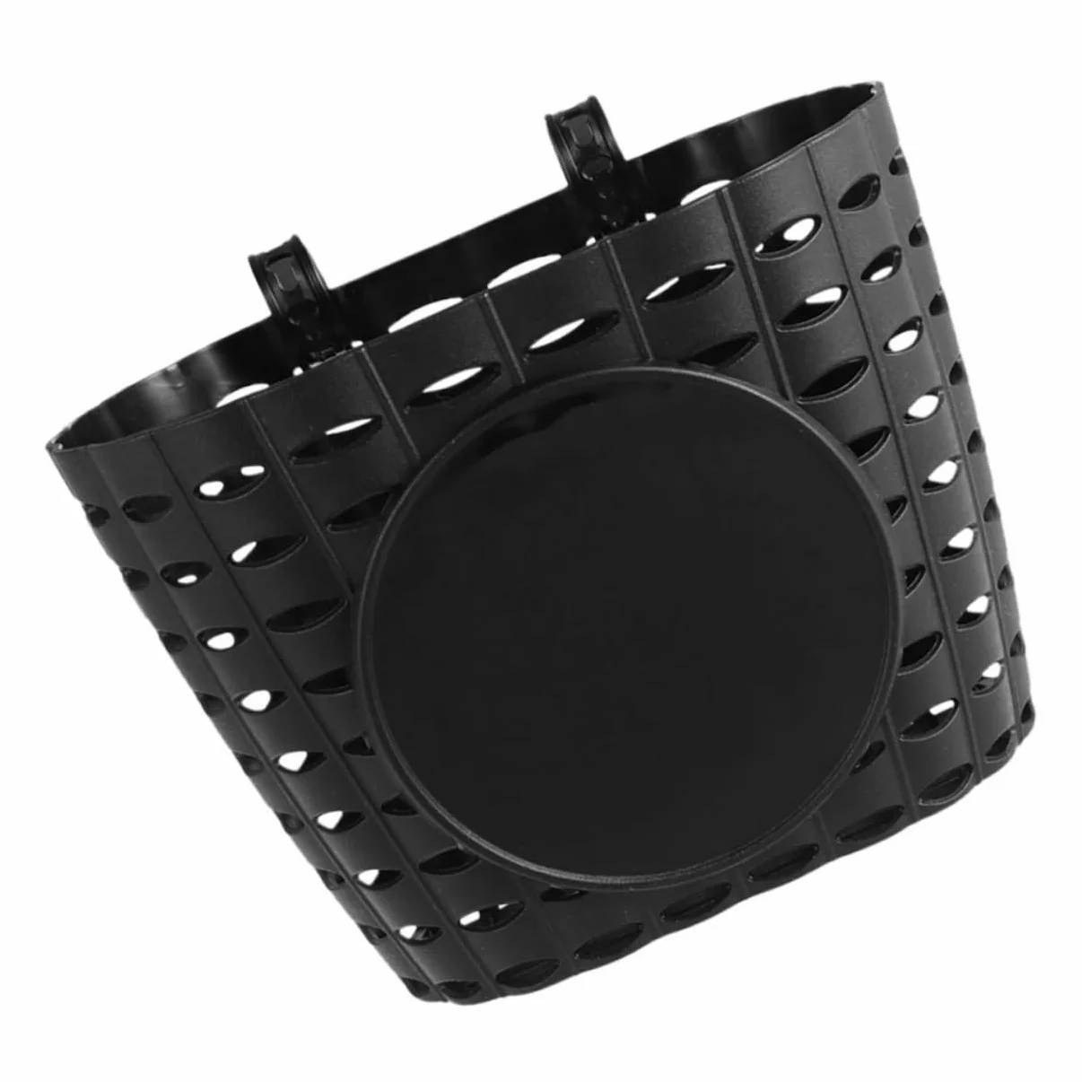 Cesta de Bicicleta Desmontable para Niños, Cesta de Plástico Negra, Soporte de Almacenamiento con Correa Ajustable, Accesorio para Manillar Delantero, Uso para Ciclismo Infantil