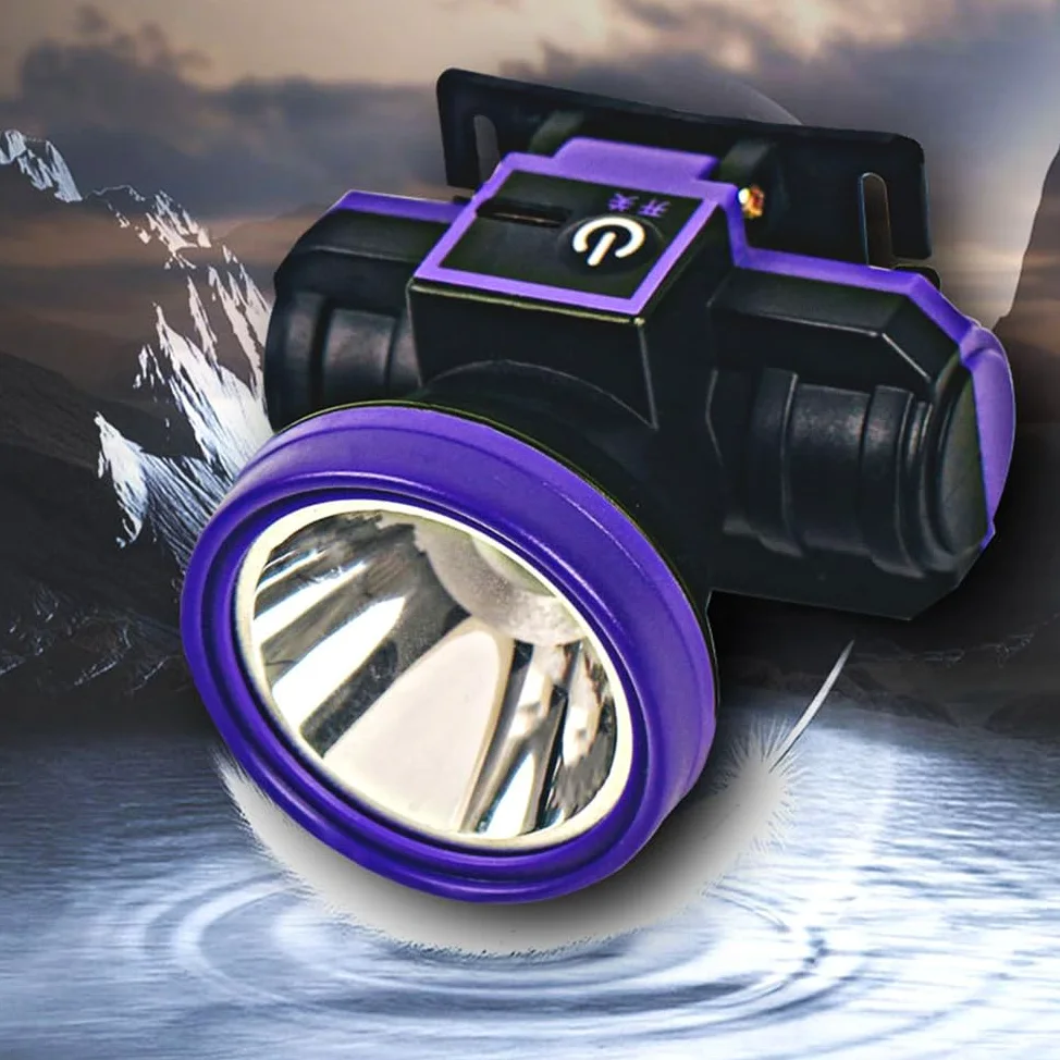 Linterna Frontal LED portátil de Alta Potencia de 100W Linterna Recargable Impermeable con Casco 3 Modos de iluminación Recargable por USB para Pesca