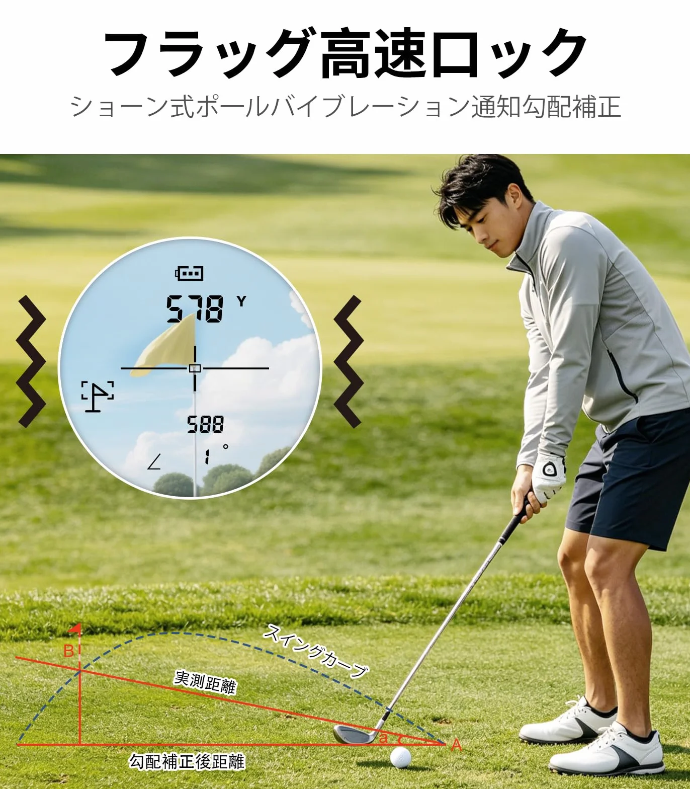 Telémetro de Golf Láser REVASRI 1200 Yardas 6X Inclinación Recargable