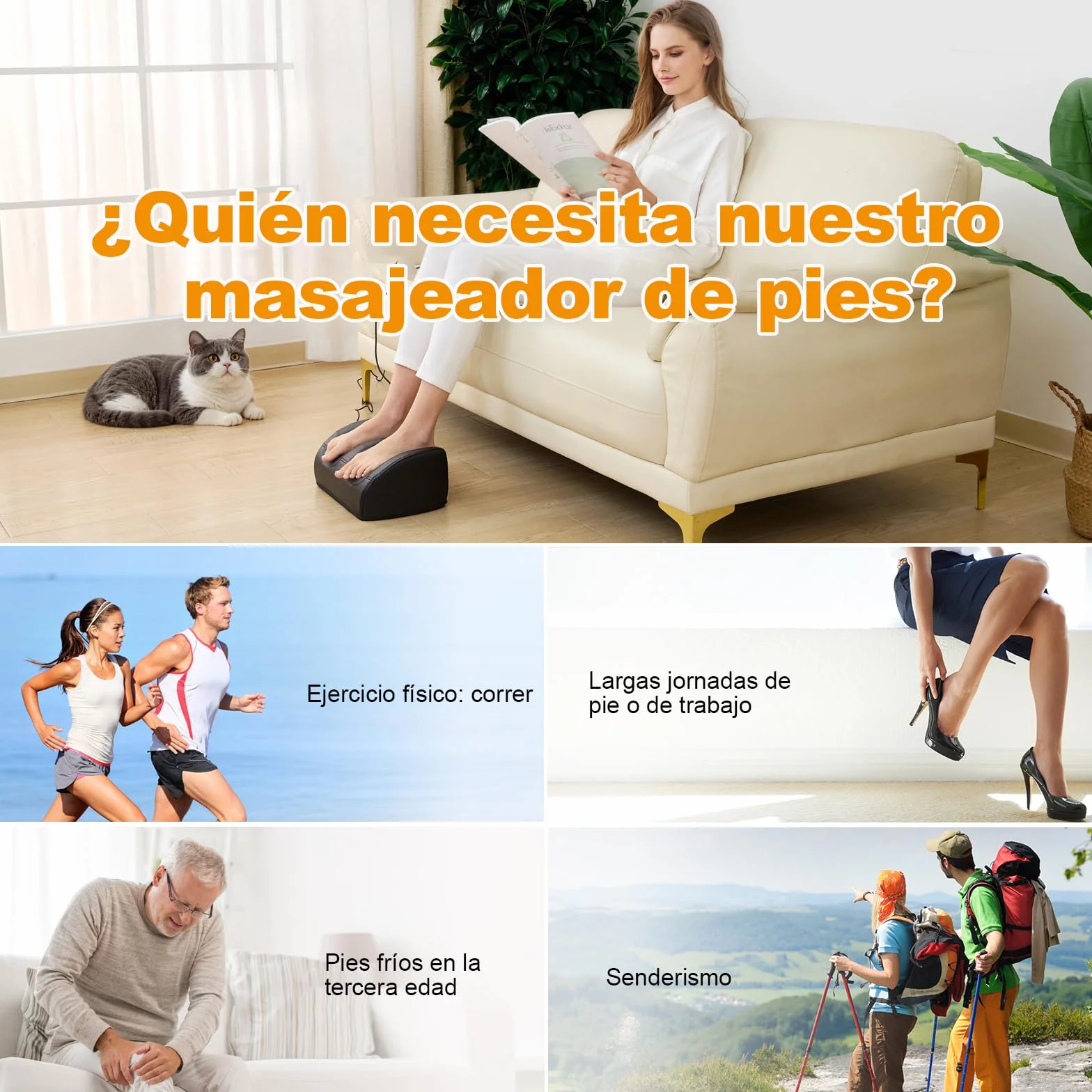 LAOBEN Masajeador de Pies Shiatsu con Calefacción, Masaje de Tejido Profundo