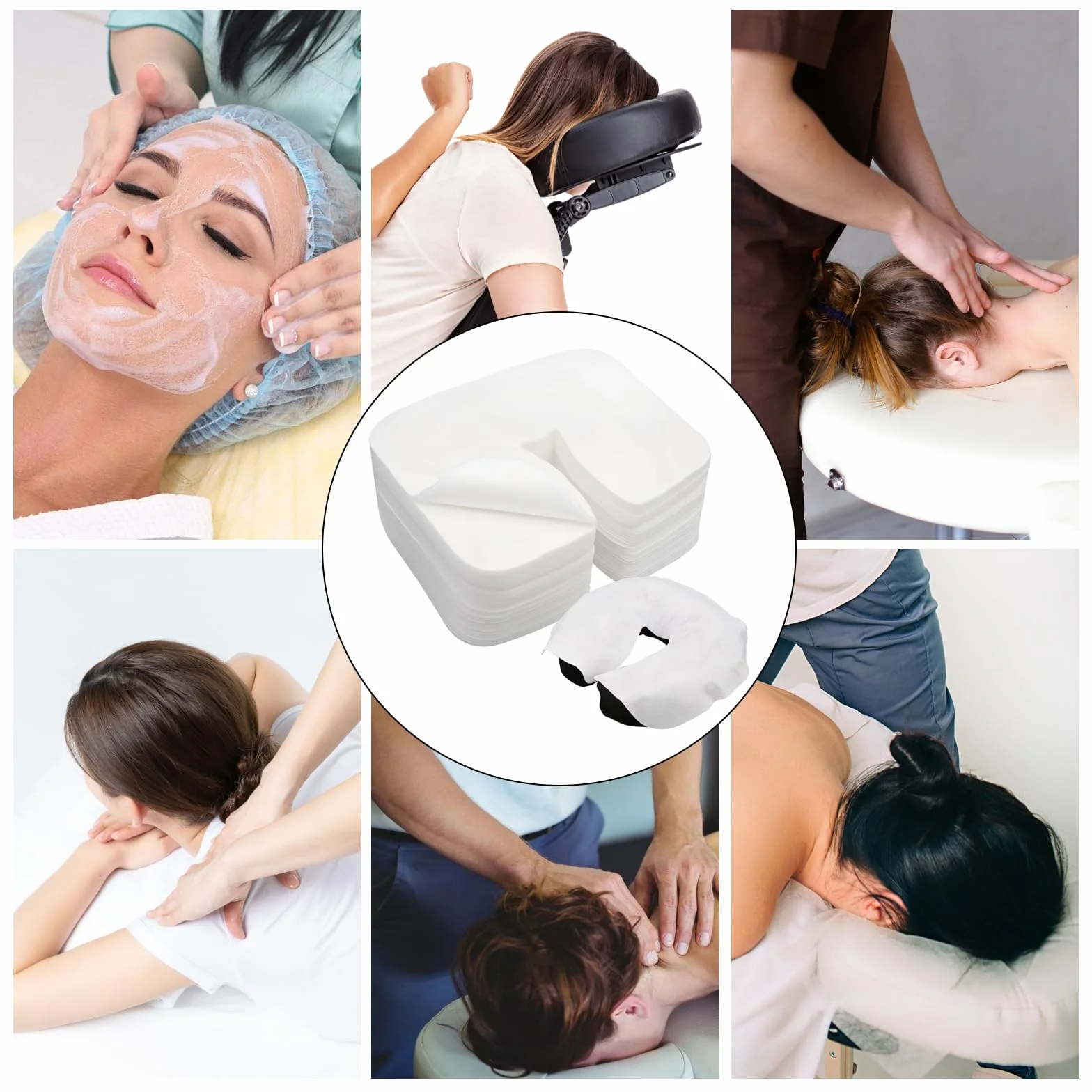 Paños Desechables Nasales para Camas de Masaje, Almohadillas para Reposacabezas, Accesorios de Masaje