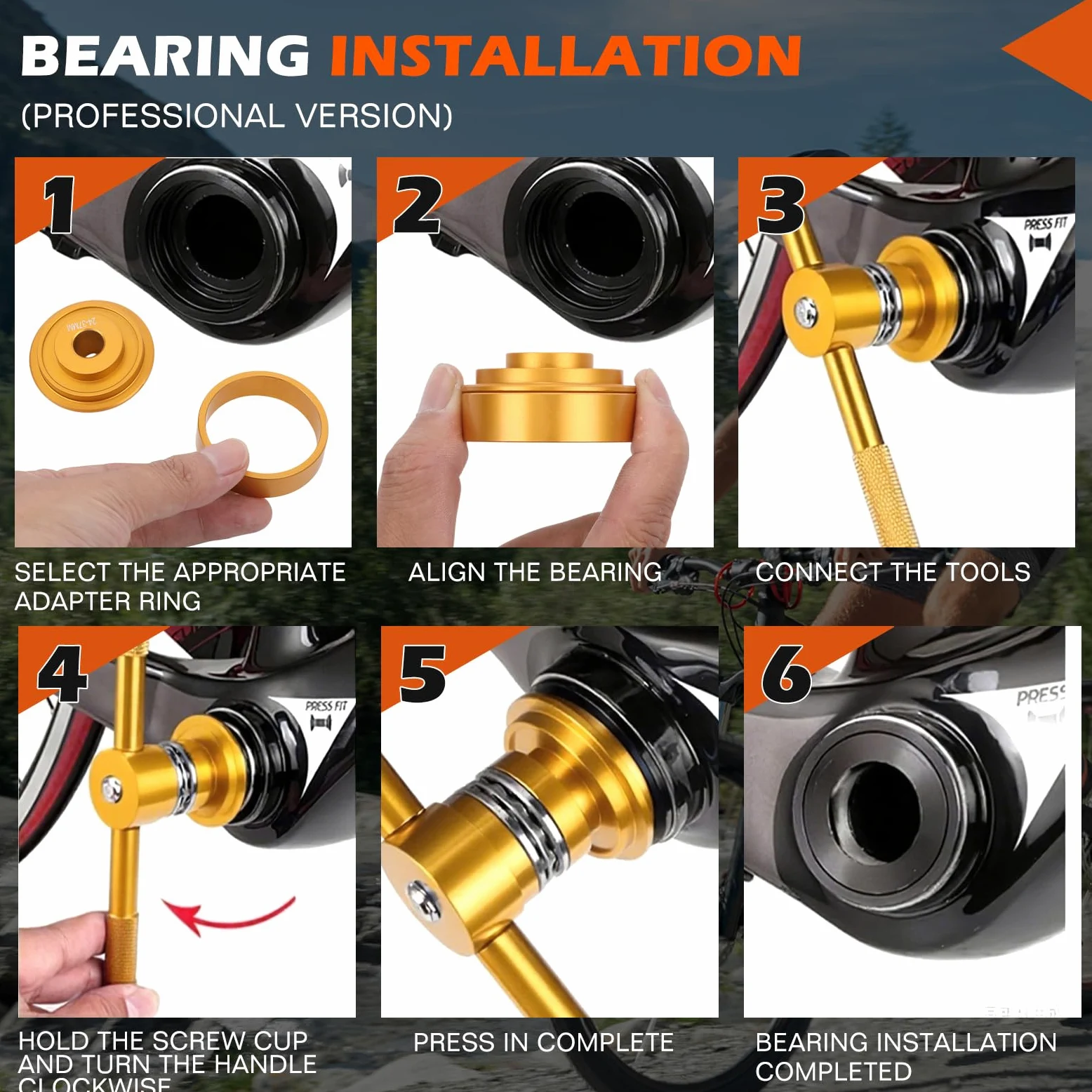 Kit de herramientas de instalación y extracción del pedalier de bicicleta