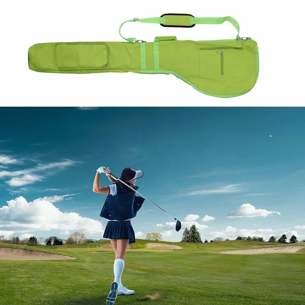 Hrippy Bolso De Transporte De Golf Bolso De Club De Golf Plegable Bolso De Viaje De Golf con Cremallera con Bolsas De Golf Nylon Bolso De Entrenamiento De Golf Ajustable