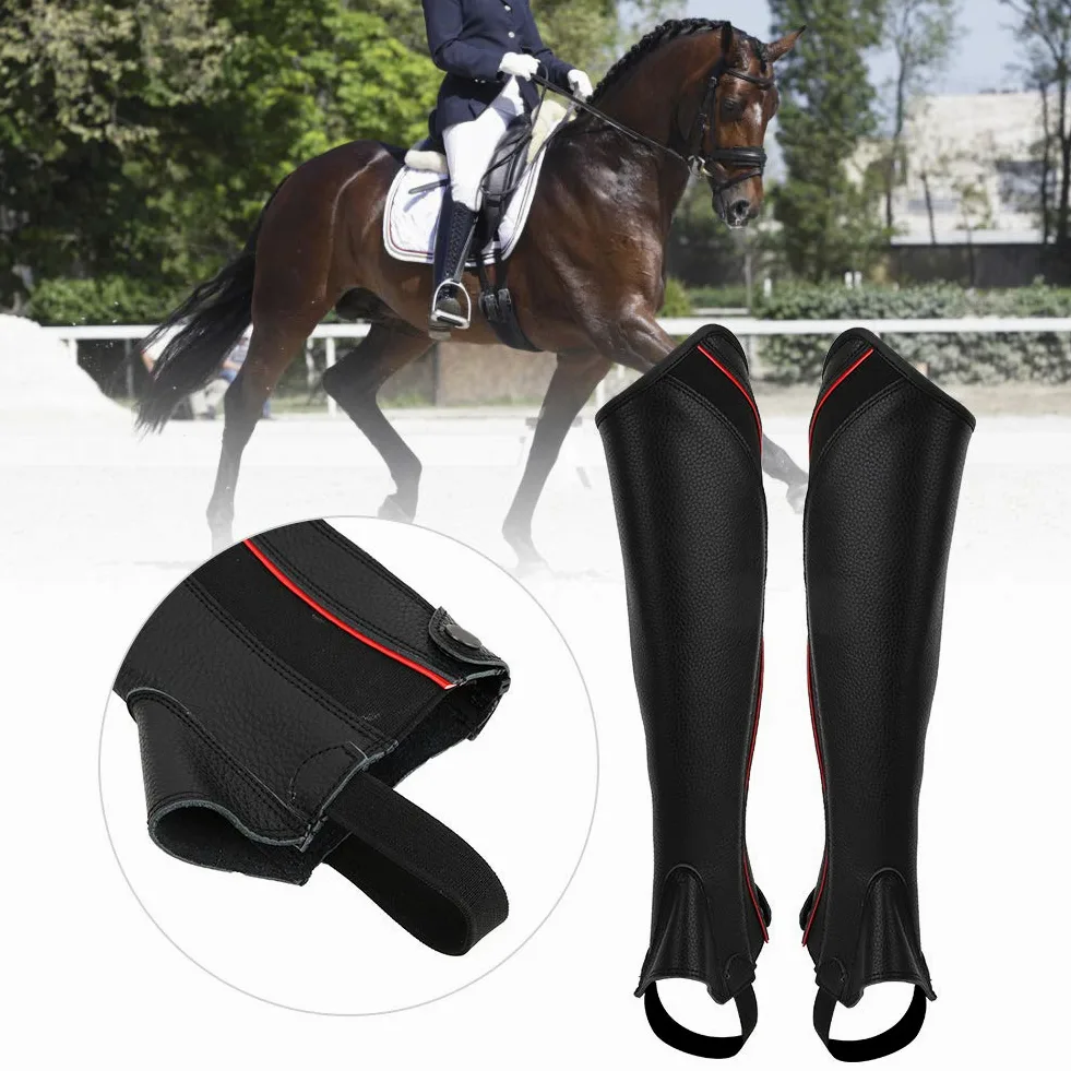 Polainas ecuestres Profesionales, Polainas Protectoras de Cuero para Montar a Caballo, chaparreras de Cuero Hombres y Mujeres, Protector de equitación