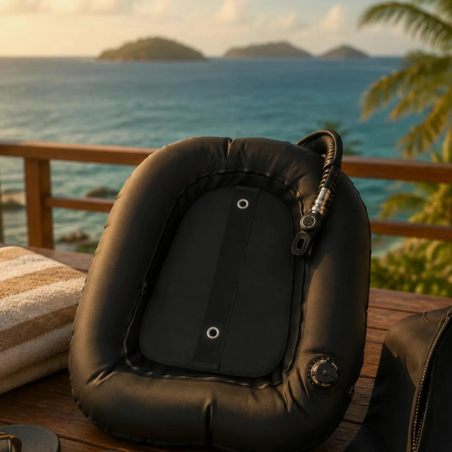 Chaleco de Flotabilidad para Buceo Compensador de Flotabilidad Trasera Vejiga para Doble Tanque EPDM 14 Pulgadas Diseño Organizado Adecuado para
