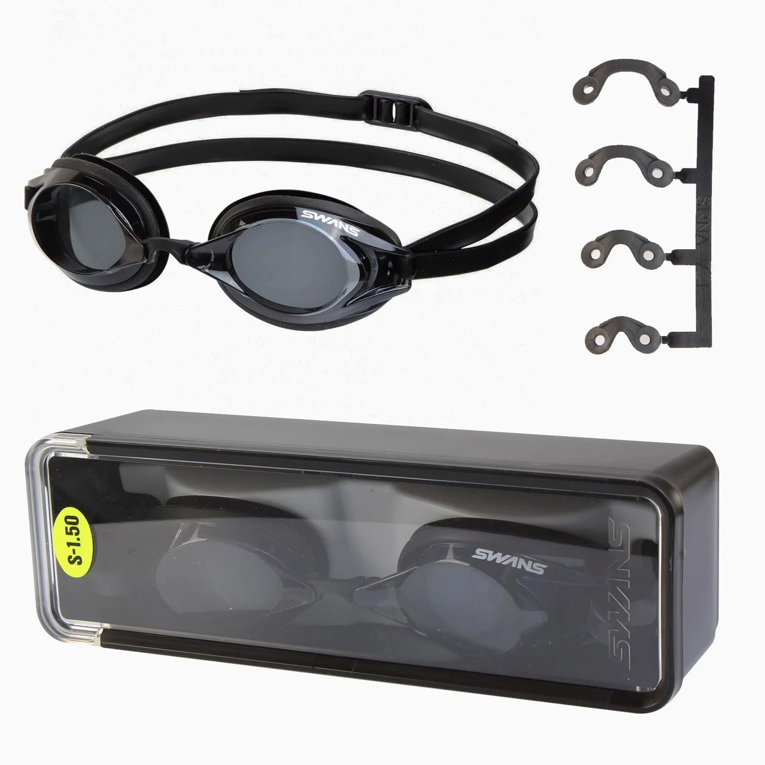 Swans SR-2NEVOP SMBK S-7.00 Optic Racing Gafas de Natación Gafas Piscina, Lente S-7.00, Smor Black