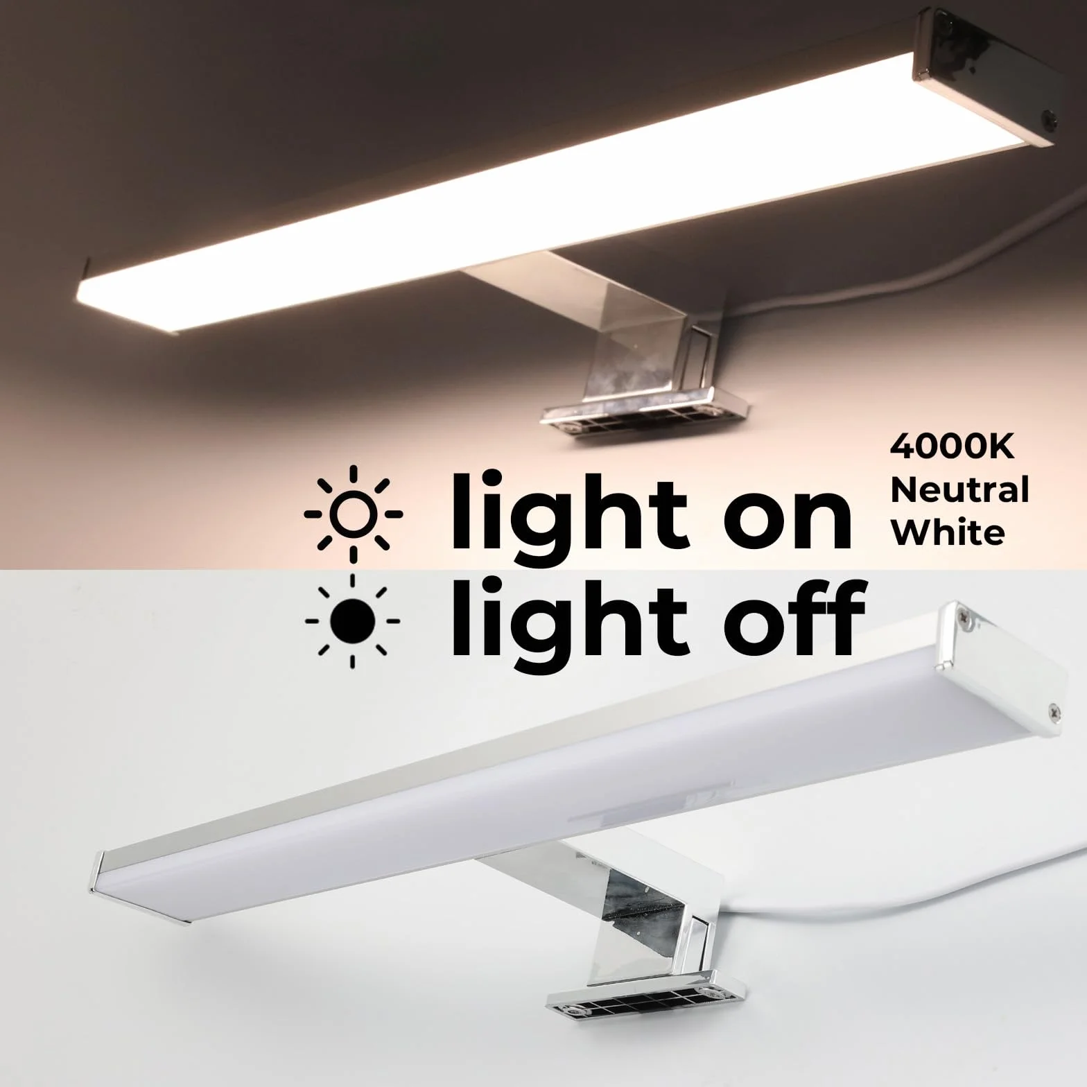 Alpinaluz Aplique LED para Espejo de Baño 40cm 4000K IP44 Aluminio Cromado 10W