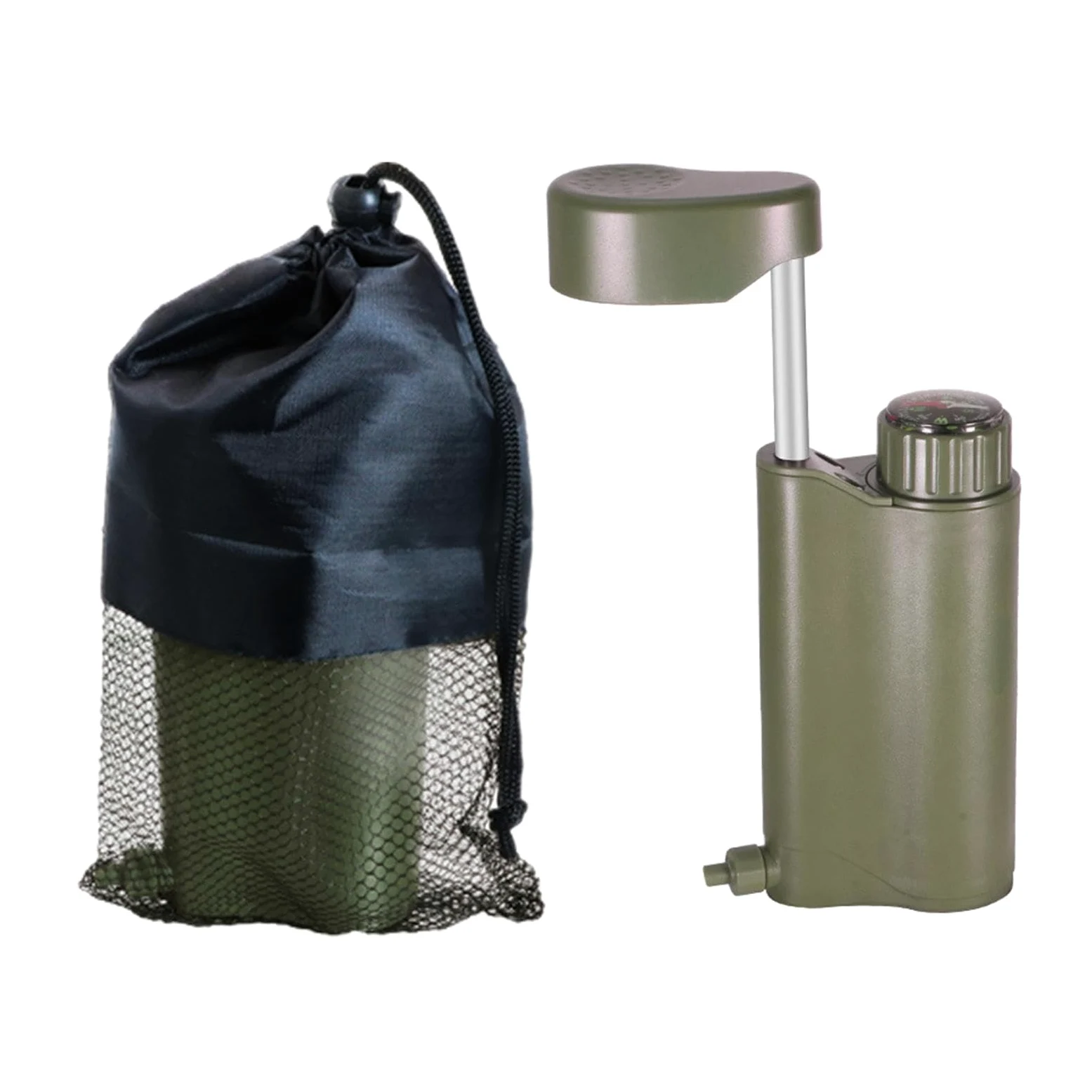 Filtro de agua de bolsillo, filtro de agua portátil bomba de mano de 6 | etapas, filtro de bomba de mano para mochila, purificador de agua ligero de 0,01 μm, filtro portátil, purificador de agua de