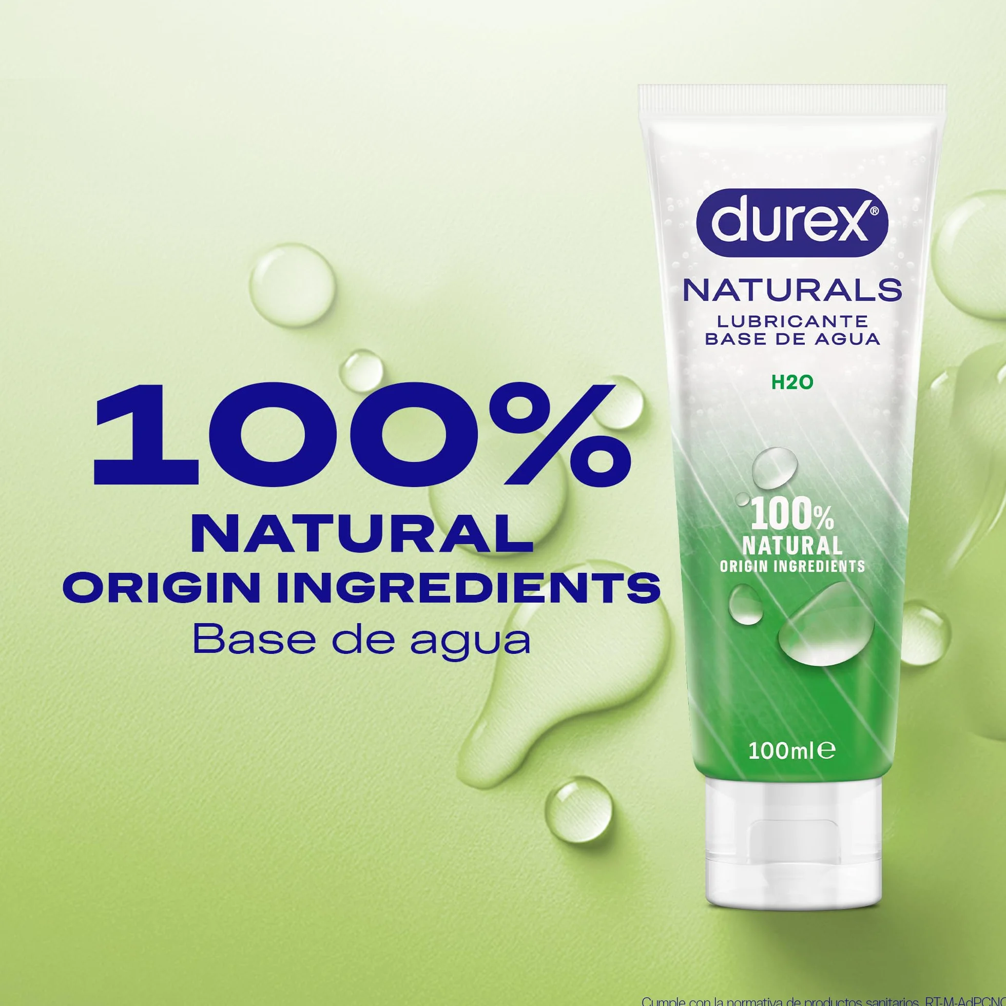 Durex Naturals H2O Lubricante 100% Natural sin Fragancia 100 ml