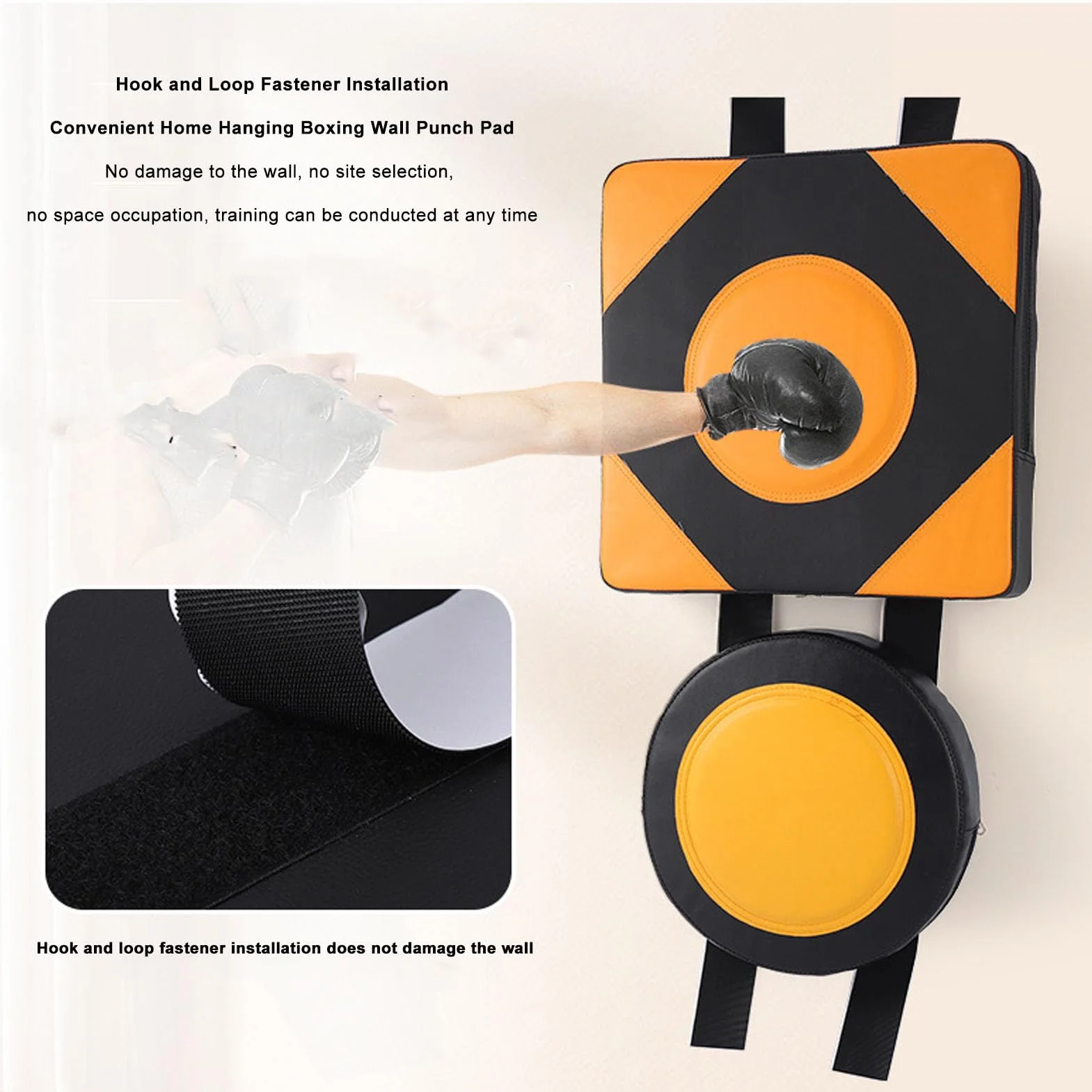 Almohadilla de Boxeo de Pared 38x38x7cm Portátil Ajustable Cuadrado Esponja Alta Elasticidad
