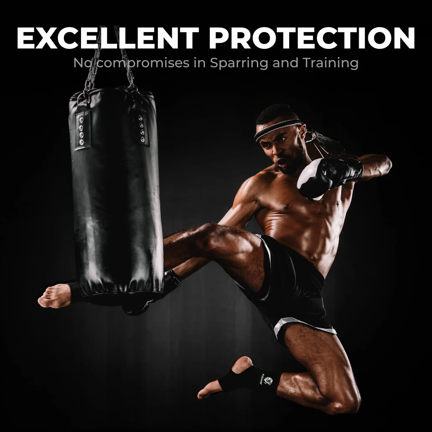 FIGHTR® Tobillera unisex | Ajuste perfecto en la articulación de protección del tobillo | para adultos en talla única para kickboxing, MMA, Muay Thai y otras artes marciales