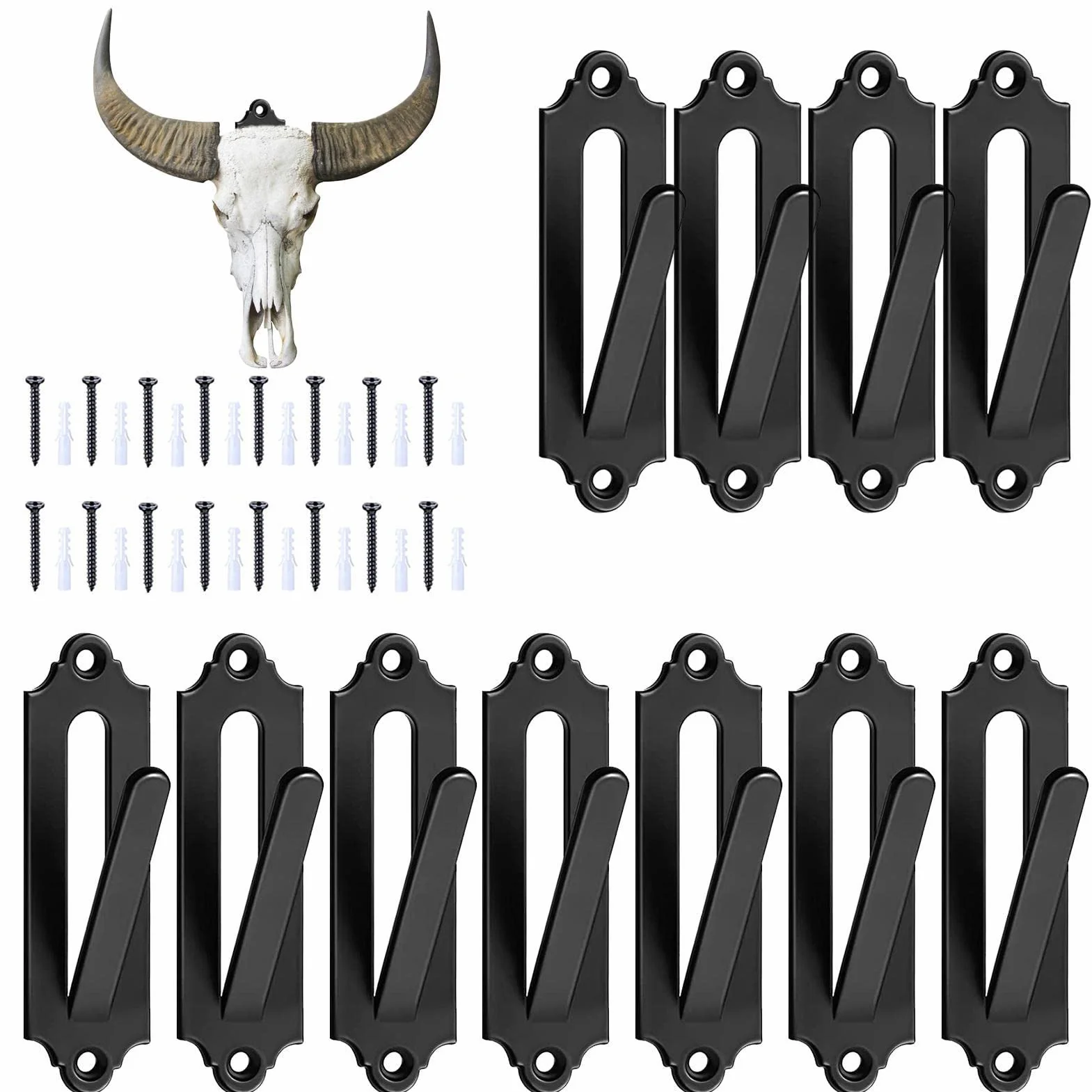 Soporte de pared para cráneo para cabeza de ciervo, soporte de pared para cráneo exterior, 12 piezas, para ciervo, alce, mula, antílope, coyote
