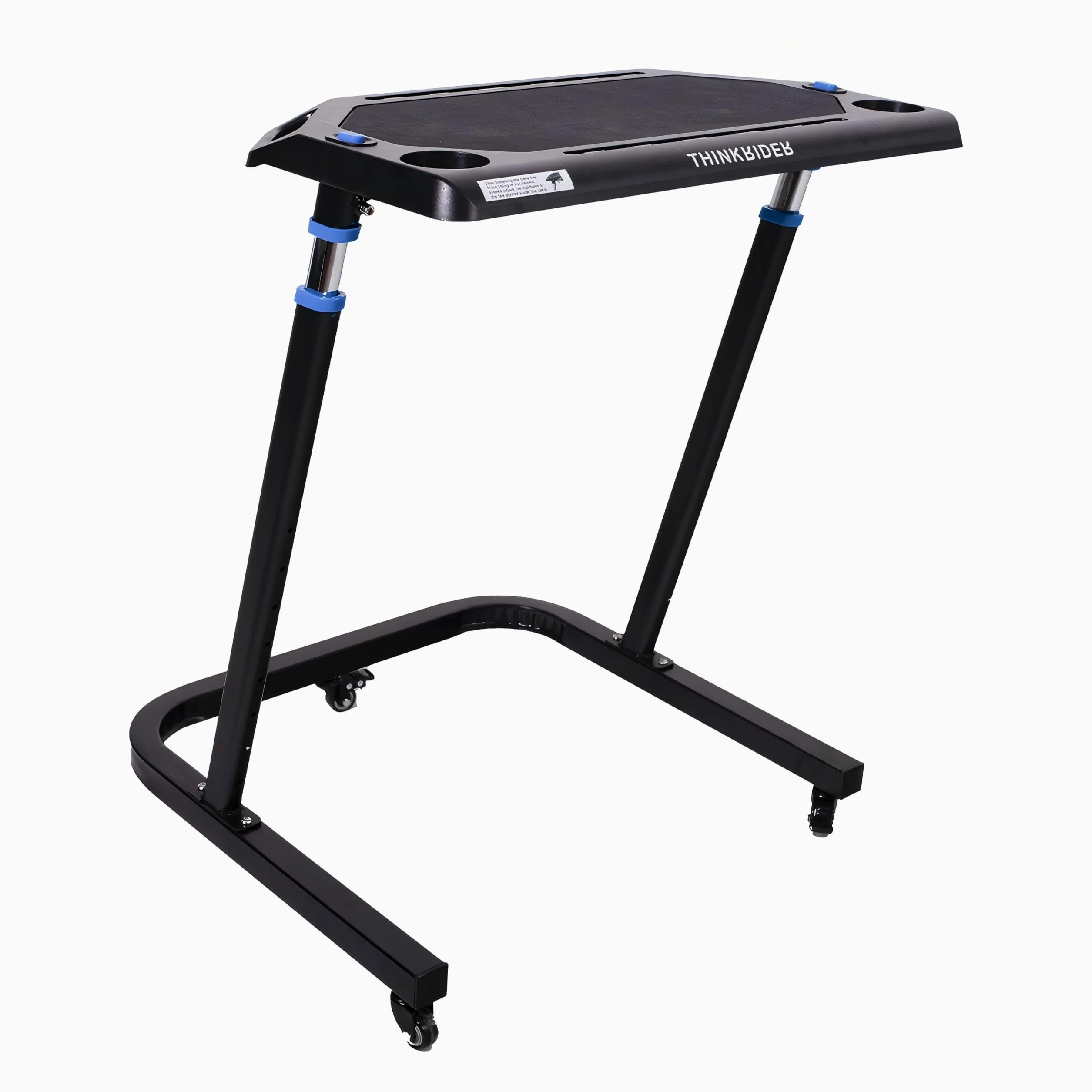 ThinkRider Mesa de bicicleta ajustable – Carrito para ordenador portátil para bicicleta estática o bicicleta – Entrenamiento mientras trabajas o viendo la televisión, mesa de pie