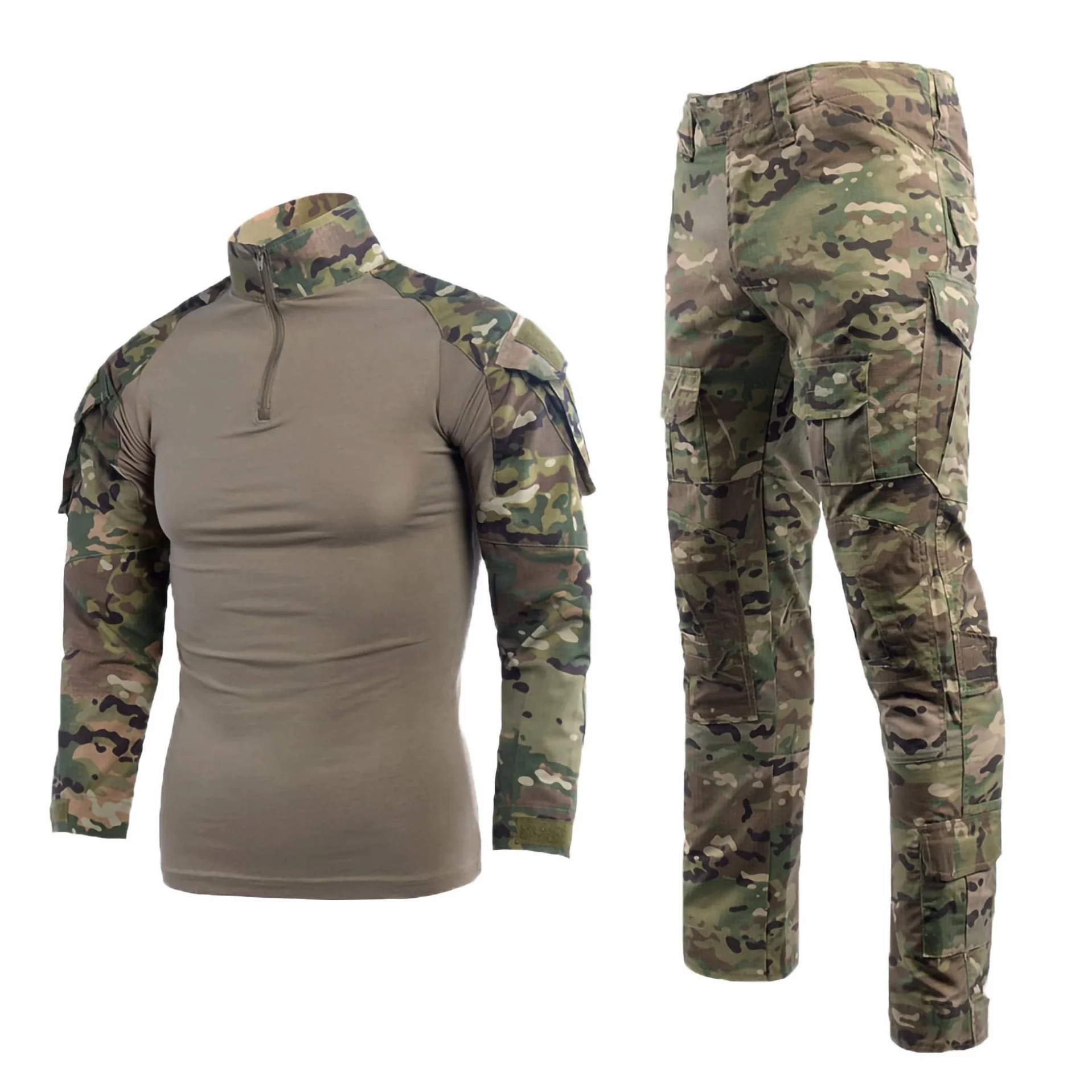 Traje Táctico Airsoft Pantalones Camisas Paintball Uniforme Camuflaje Militar Manga Larga Ripstop BDU