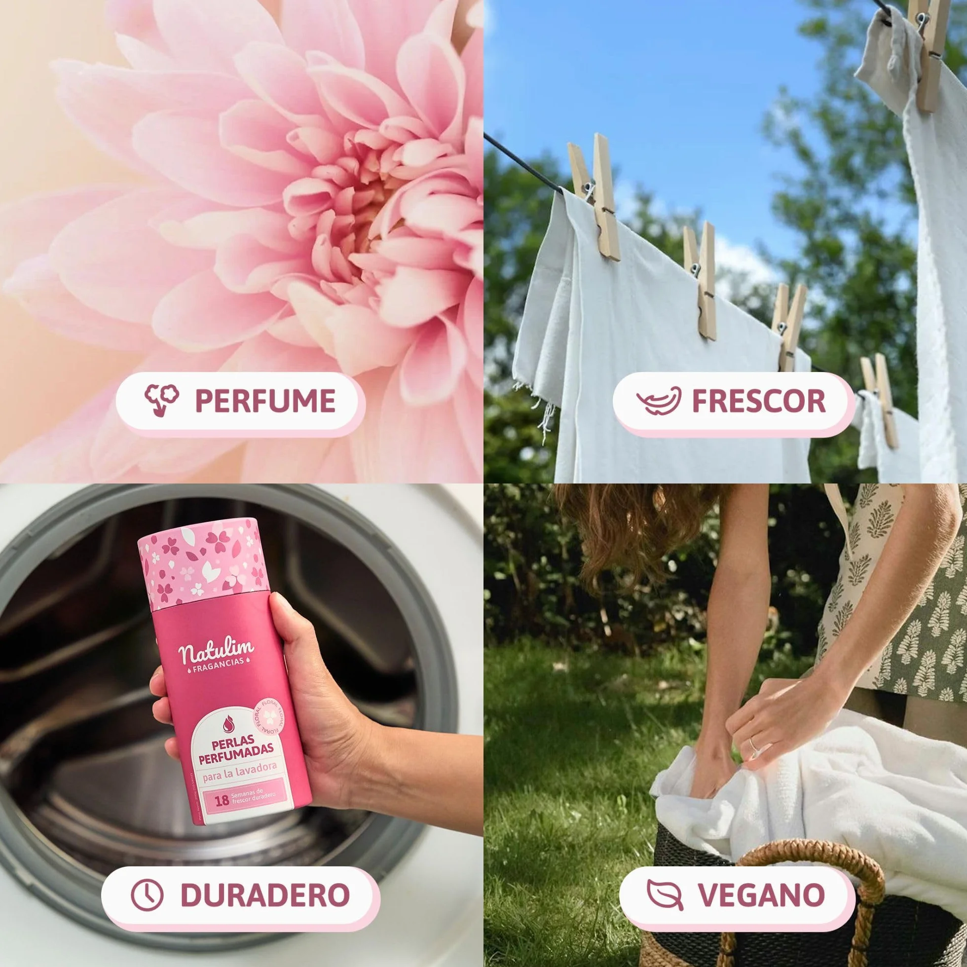Natulim Perlas Perfumadas Aromatizantes para Ropa Fragancia Duradera 30 Lavados Floral
