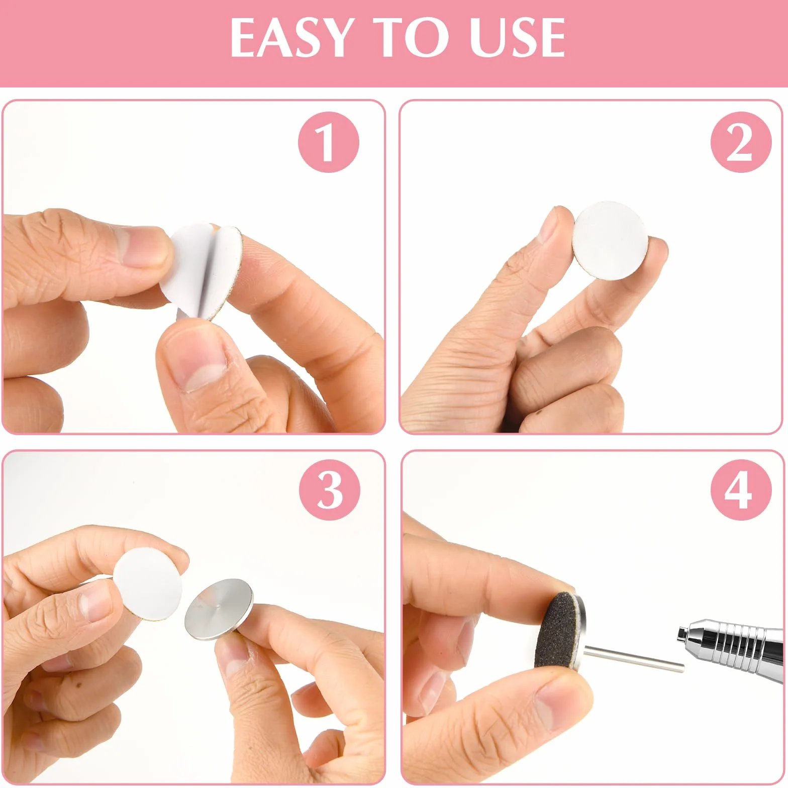 TIESOME discos de papel de lija 25 mm grano 80 180 240 para taladro uñas removedor callos