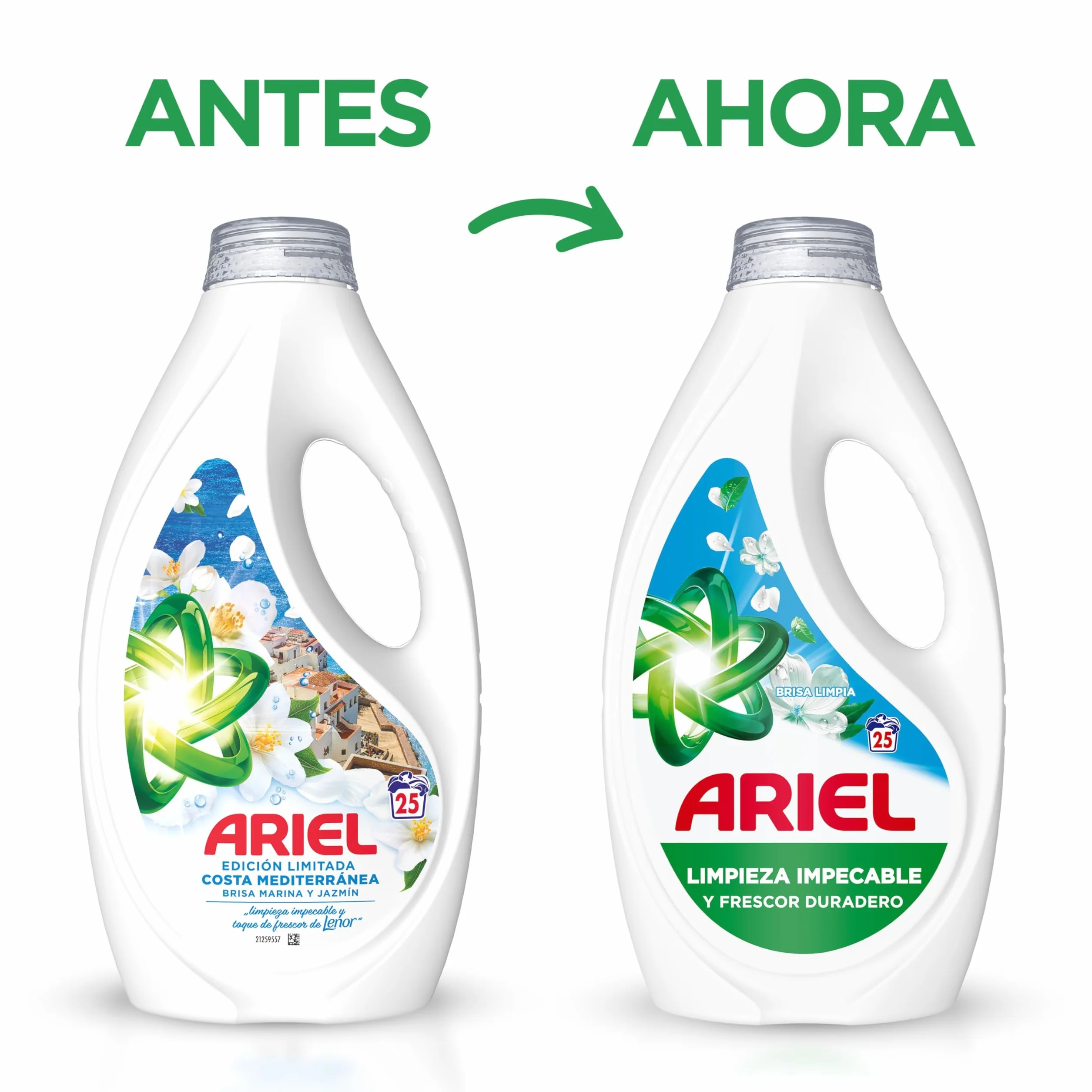 Ariel Detergente Líquido Brisa Limpia 25 Lavados