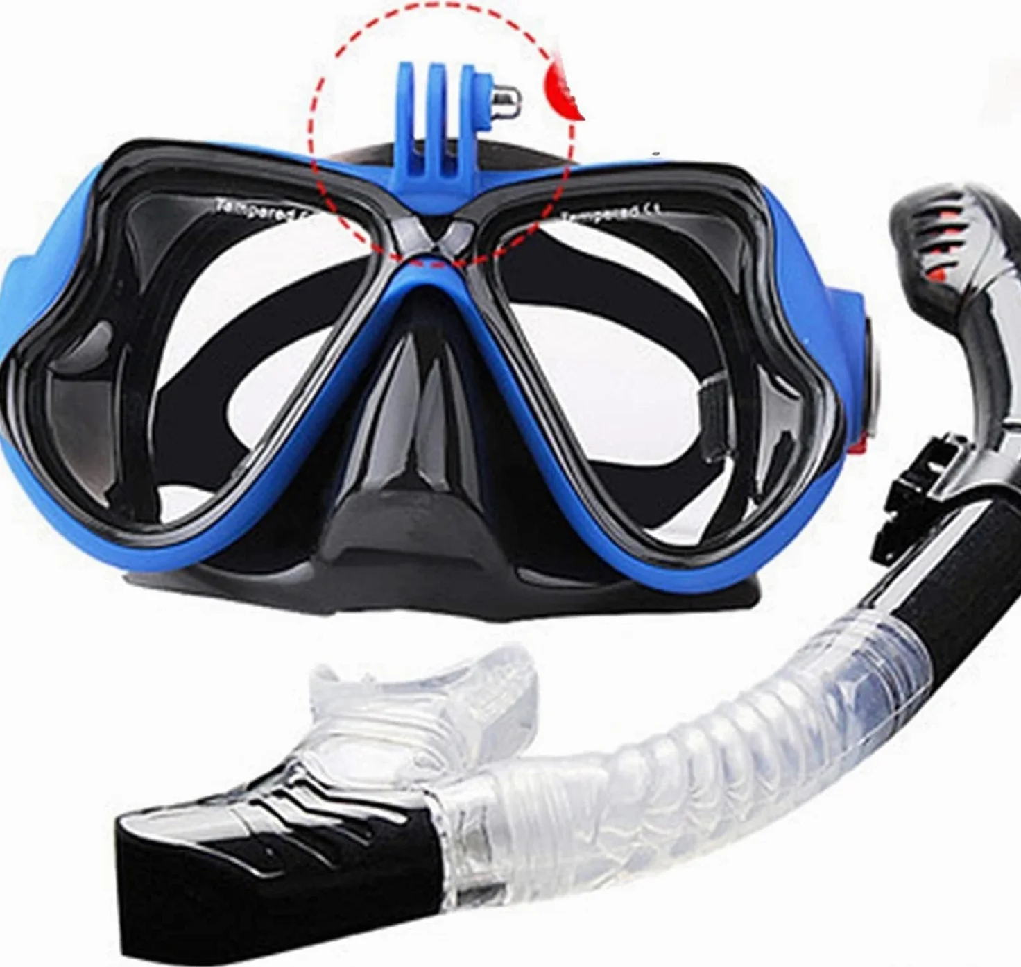 Máscara de Buceo con Tubo Máscara de Buceo con Tubo Máscara subacuática Profesional Máscara de Buceo con cámara Gafas de natación Equipo de Buceo con Tubo Soporte para cámara