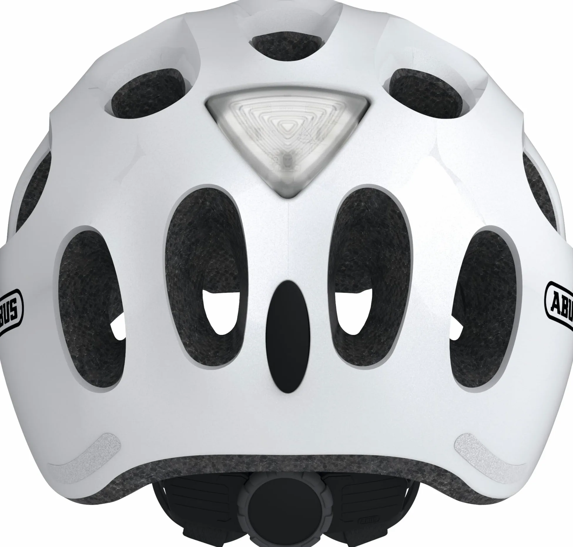 ABUS Casco urbano Youn-I ACE - con luz trasera LED integrada - casco para bicicleta de uso diario - para hombres y mujeres - blanco brillante, S (48-54 cm) | Casco Unisex Adulto, Sistema Zoom Evo Adult, 17 Entradas de Ventilación, Carcasa EPS y PC