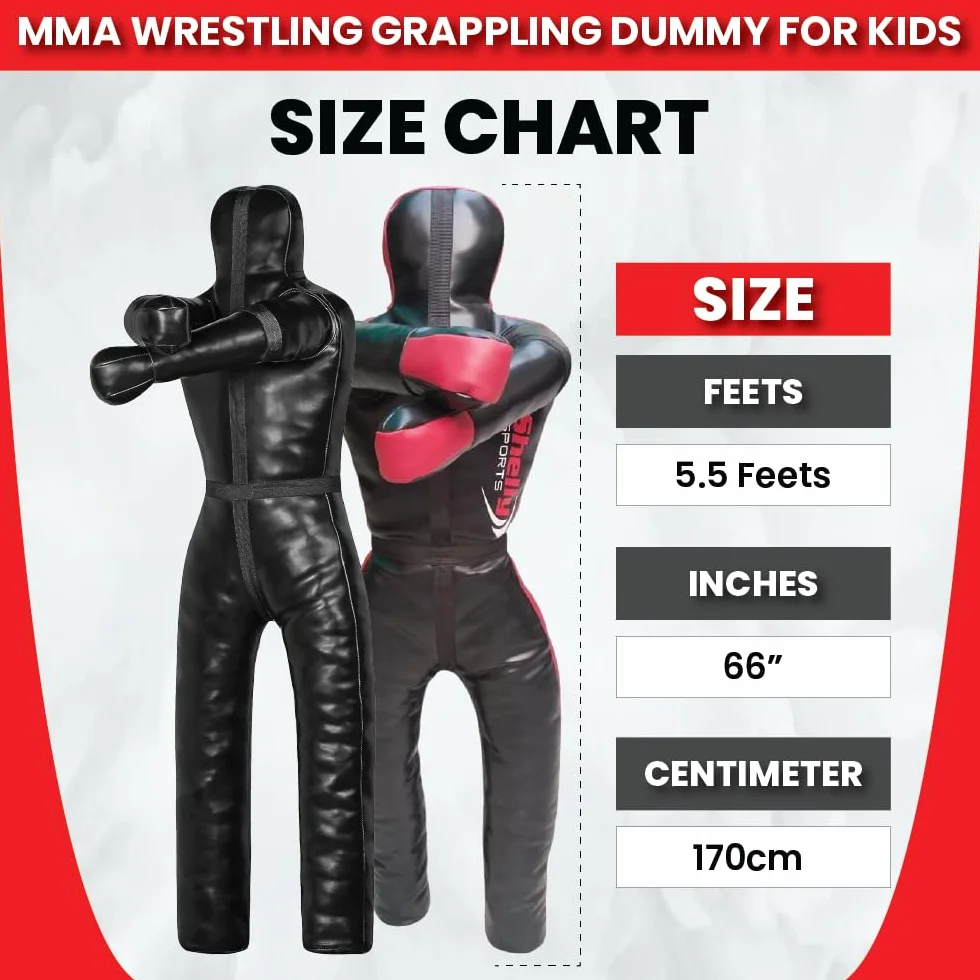 Shelly - Maniquí de agarre para adultos BJJ Judo Wrestling posición de pie brasileño JIU Jitsu MMA Sparring entrenamiento de defensa personal MMA maniquí - Sin relleno - 170 cm