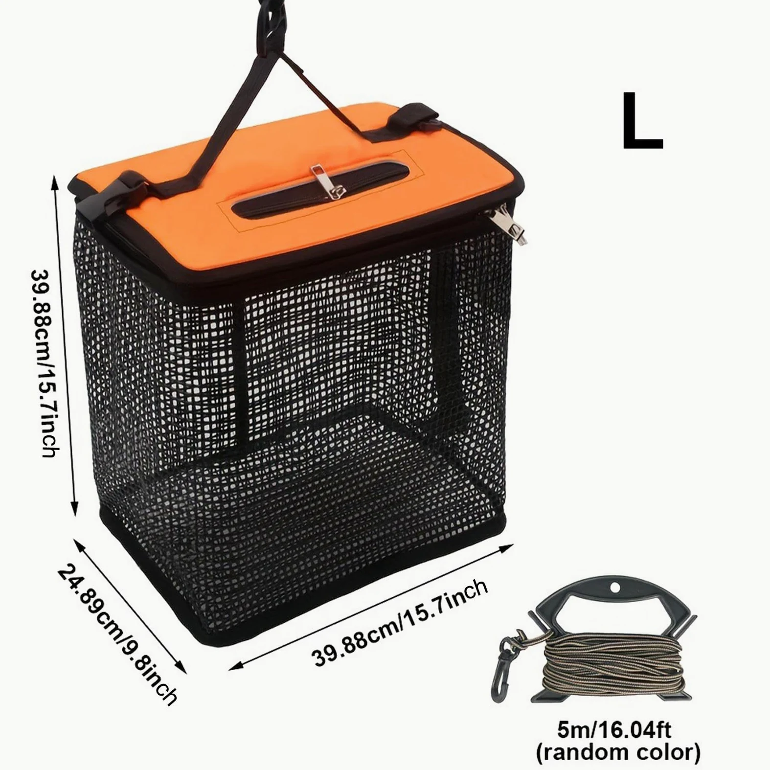 KESOTO Cesta Flotante para Peces Bolsa de Almacenamiento de Peces Plegable Red de Pesca Portátil Cesta de Protección con Nailon Adecuada para Pesca en Agua D